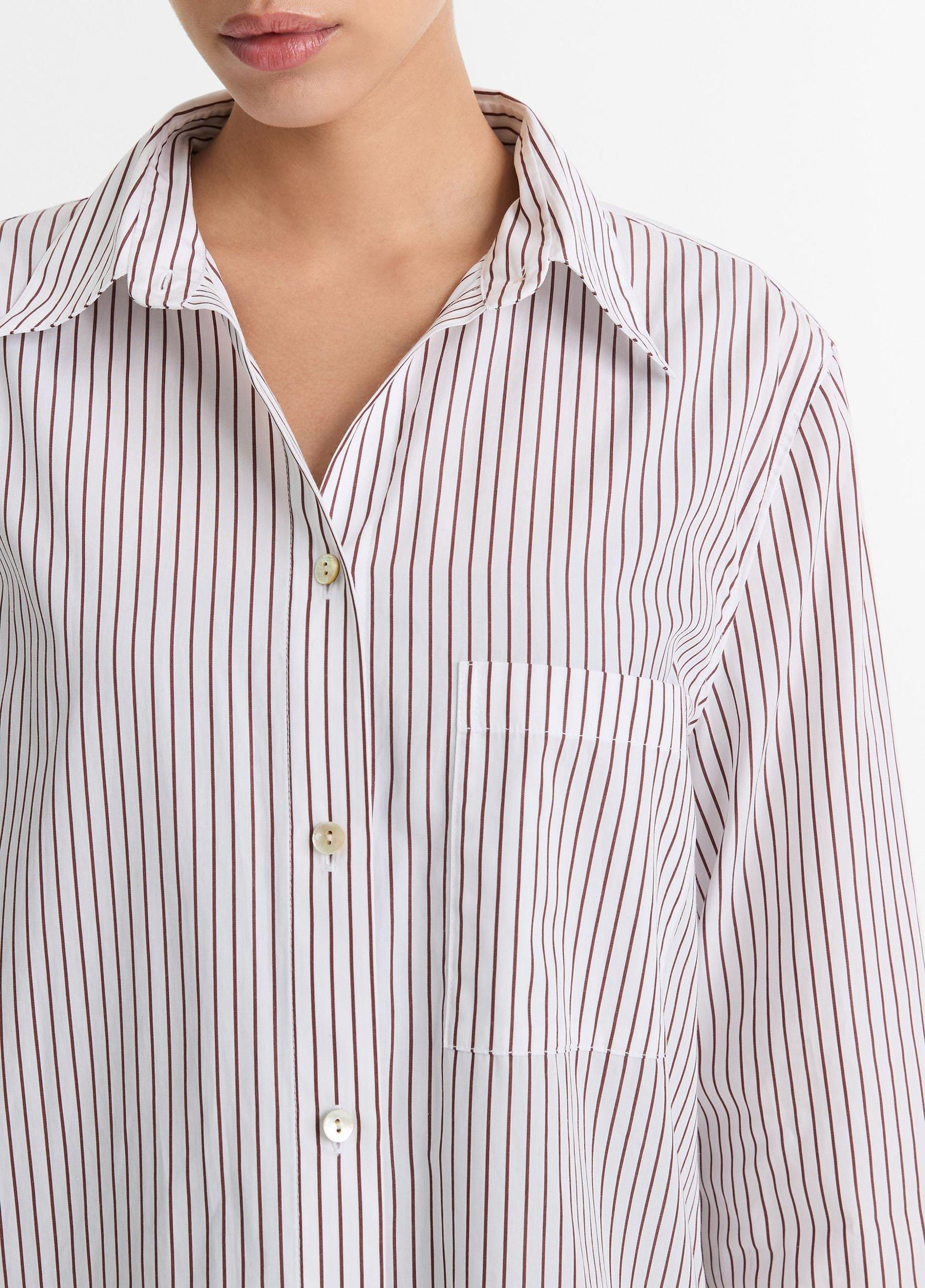 Striped Cotton Relaxed Straight Shirt Product Image