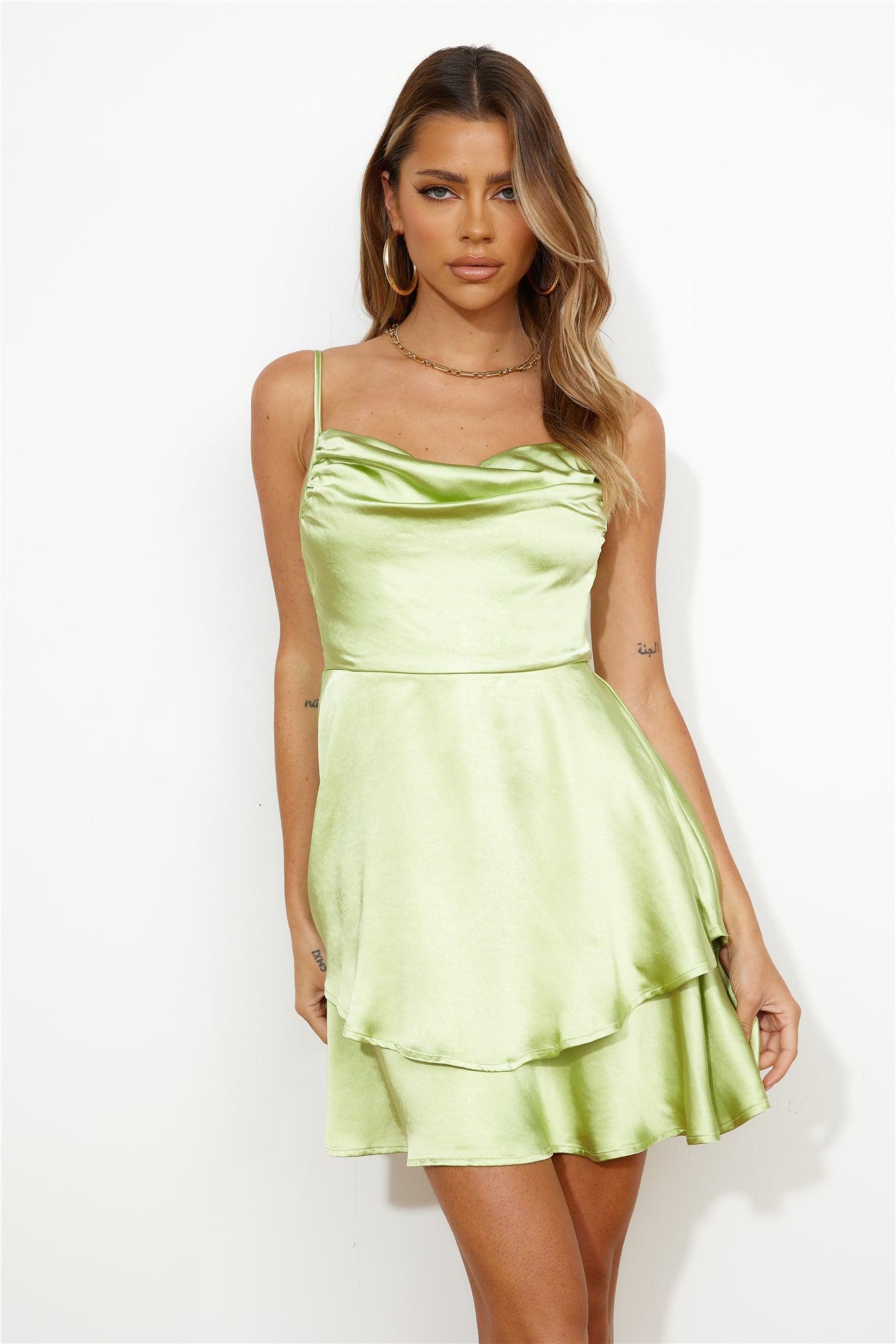 Dance Date Mini Dress Lime Product Image