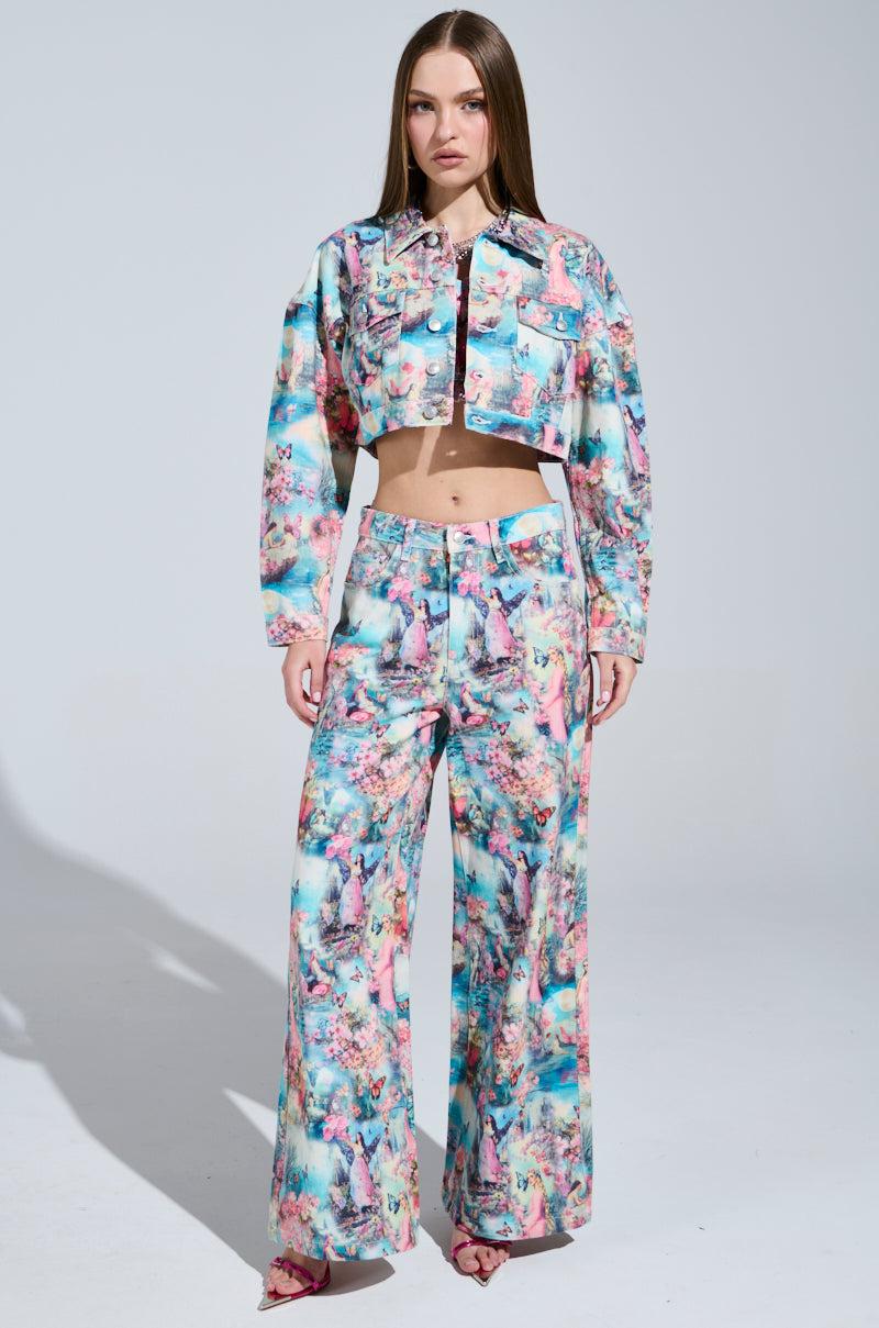 AKIRA Female Fantasy Printed Denim Pants | mall Product Image