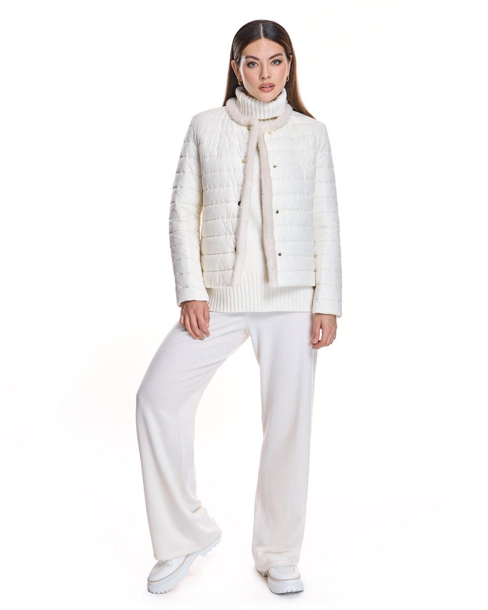 Nylon Jacket with Mink Trim Product Image