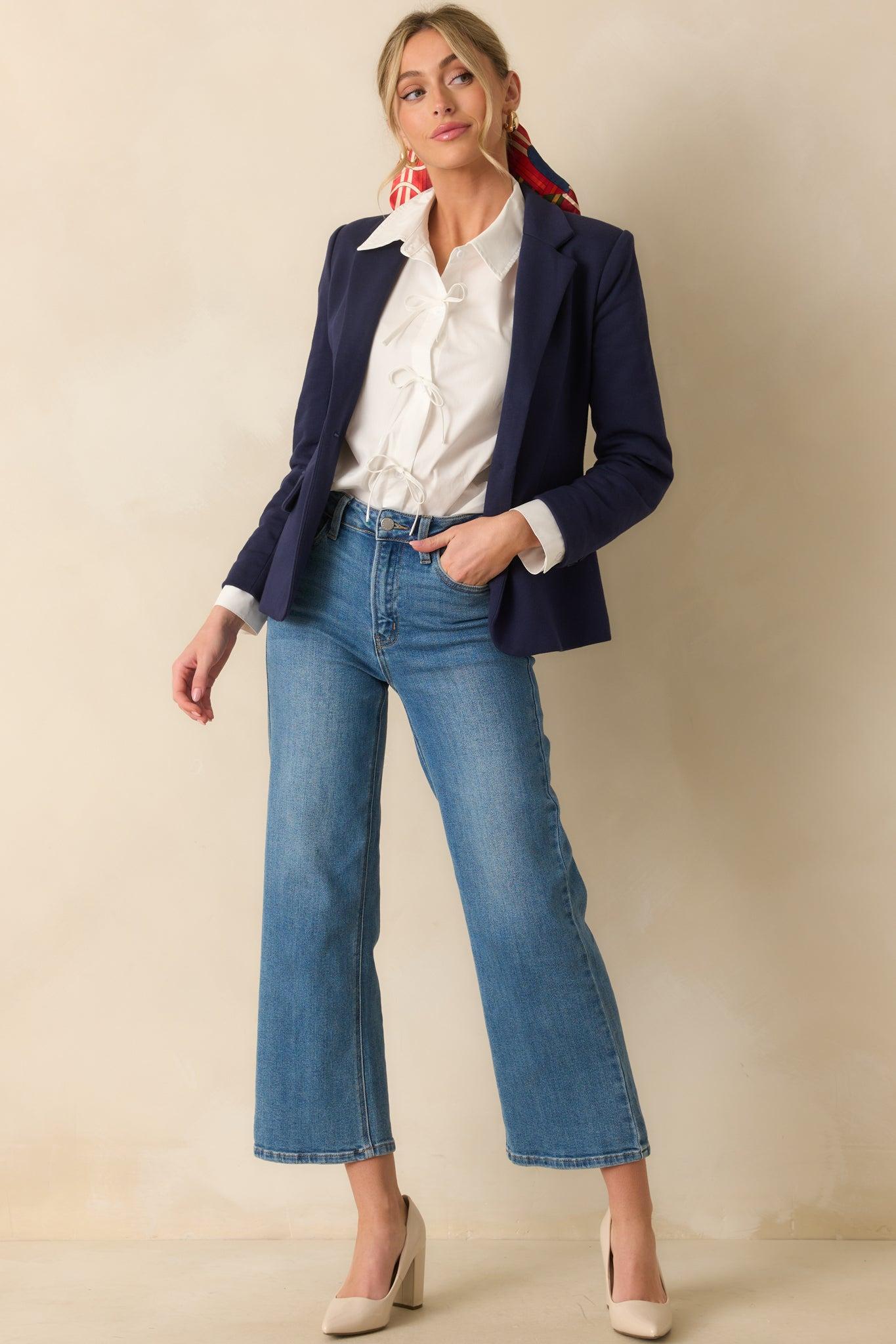 All In The Details 100% Cotton Button Front Top Product Image