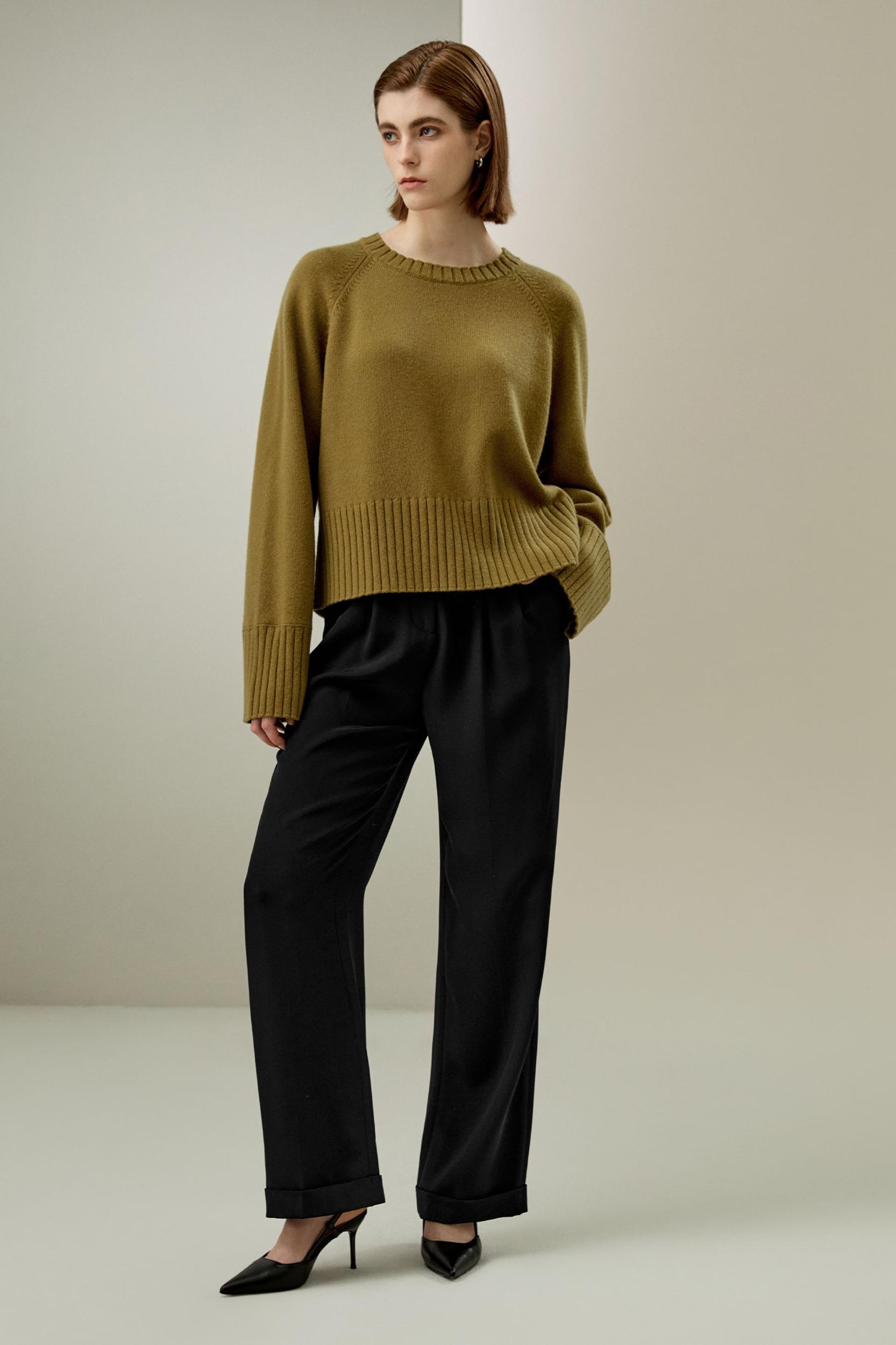 LILYSILK Cashmere Sweater Crew Neck - for Women - White Wool Cashmere - Elegant Mid-Rise Style Sweater S Product Image