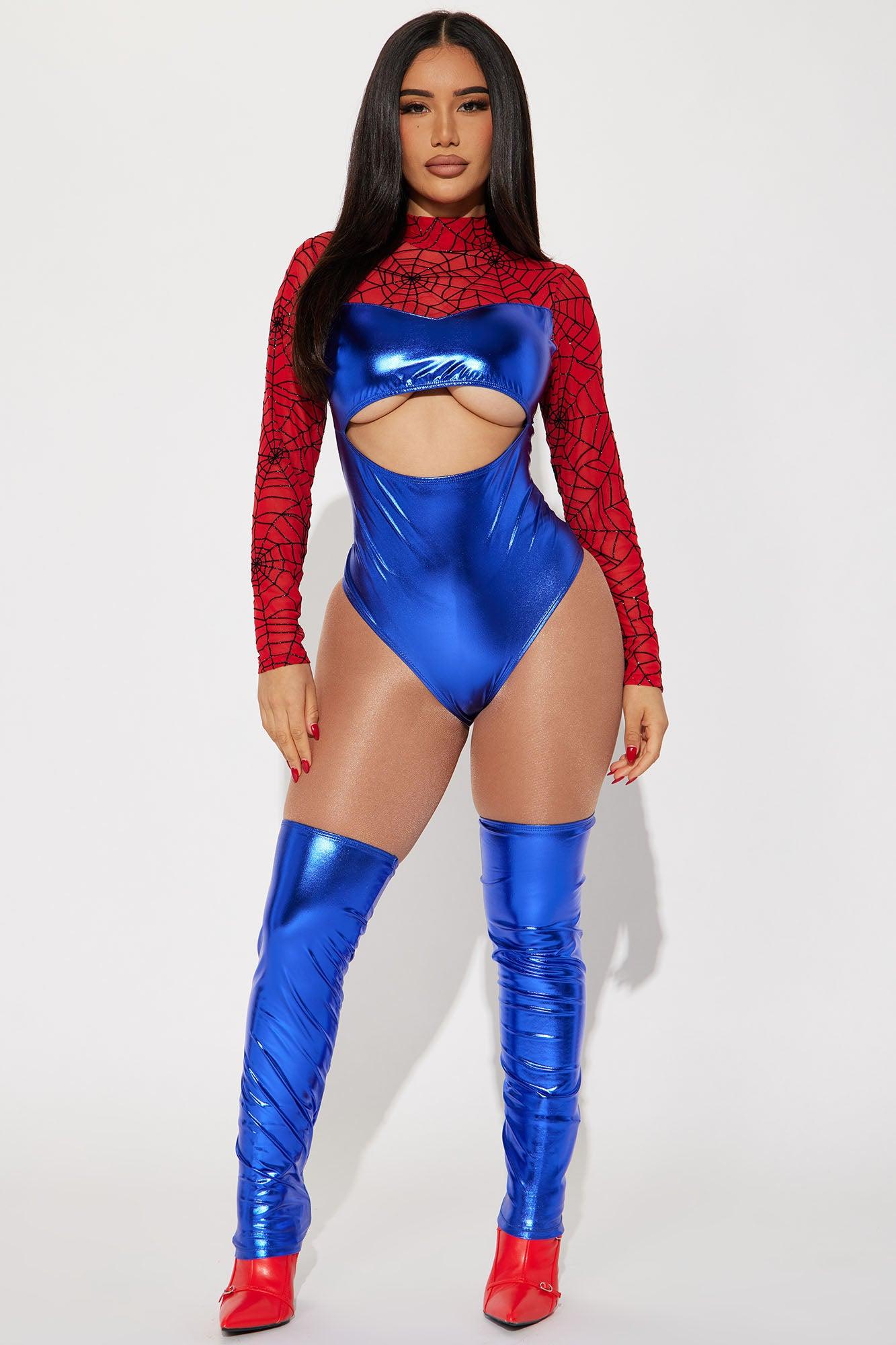 Spidey Hero Babe 2 Piece Costume Set - Blue/combo Product Image