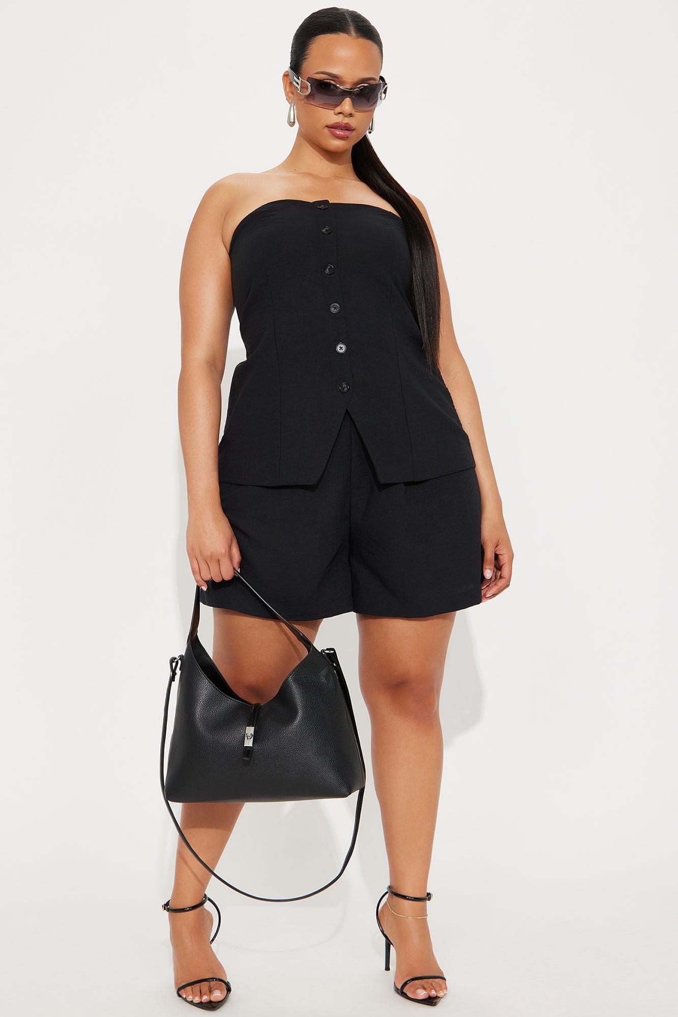 Korina Linen Short Set - Black Product Image