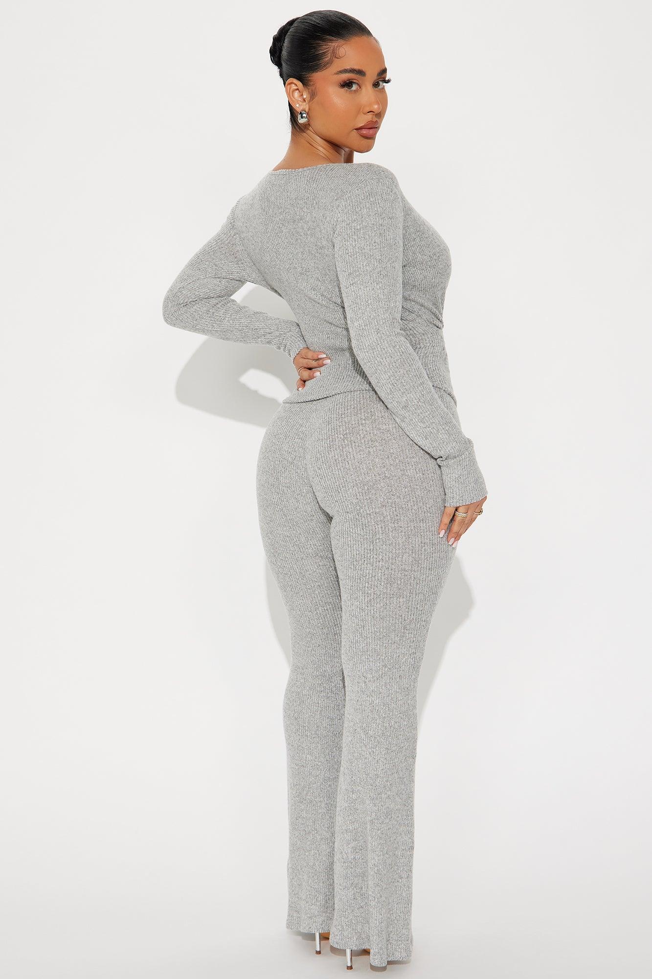 Ease My Mind Cozy Pant Set - Heather Grey Product Image