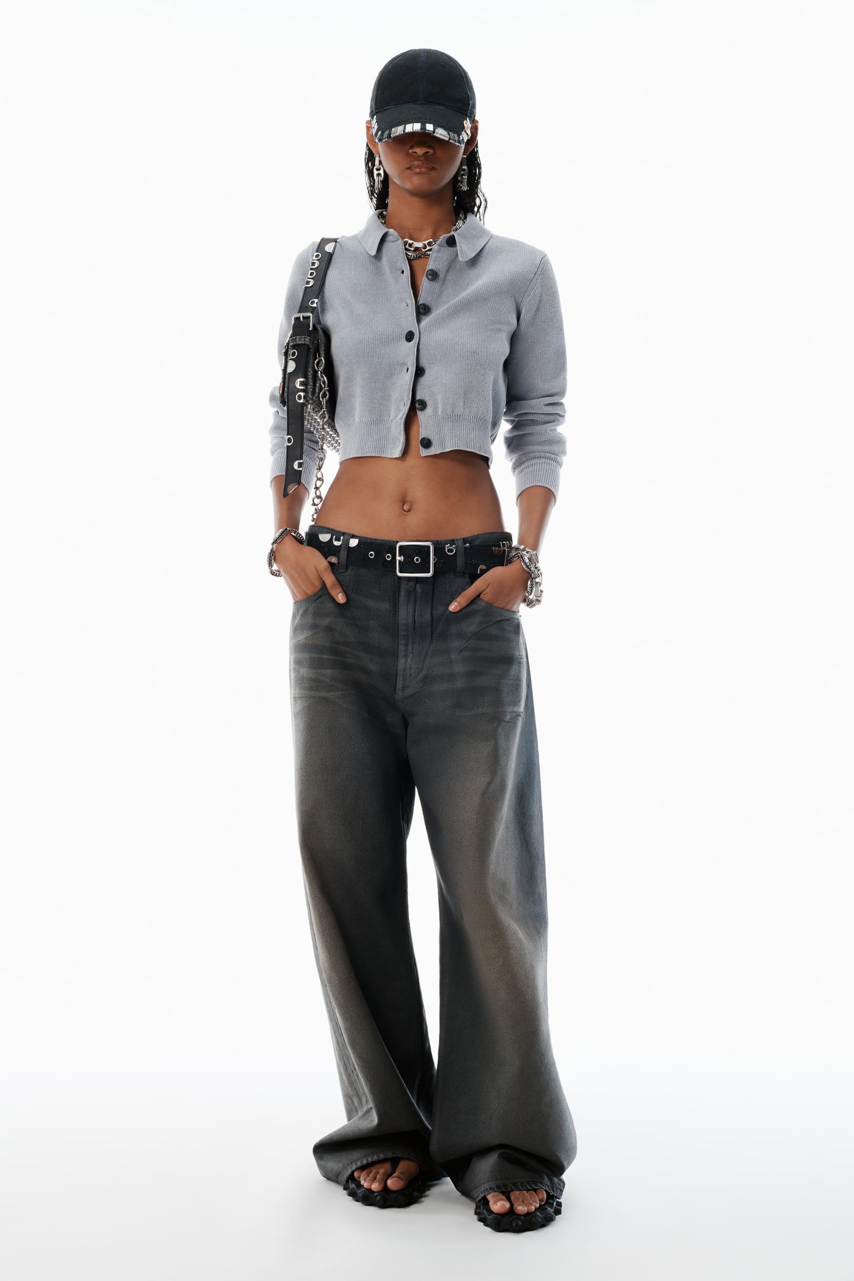 Grey Cotton-blend Chenille Cardigan Product Image