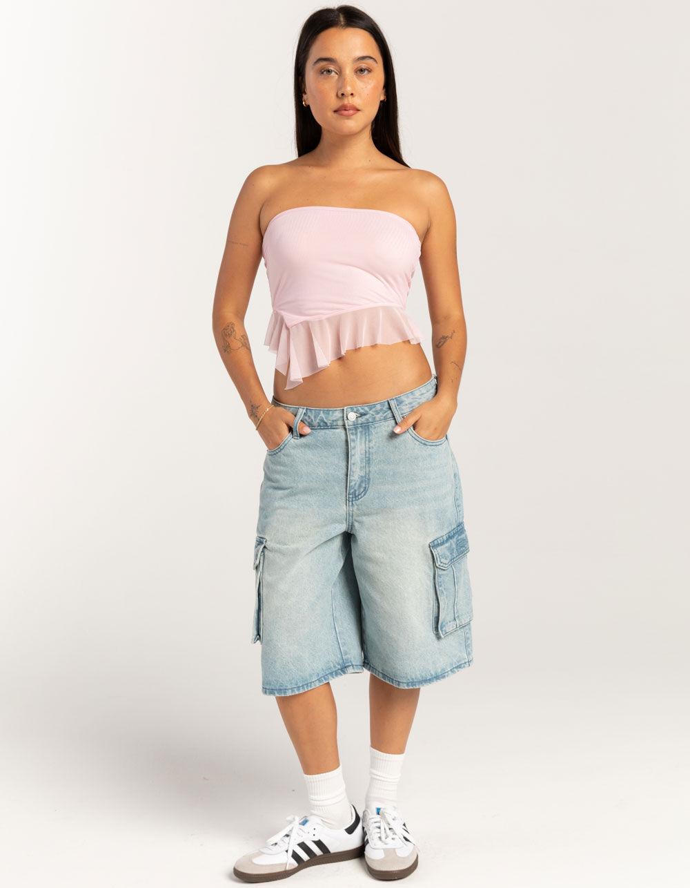 FULL TILT Ruffle Womens Tube Top - PINK Product Image
