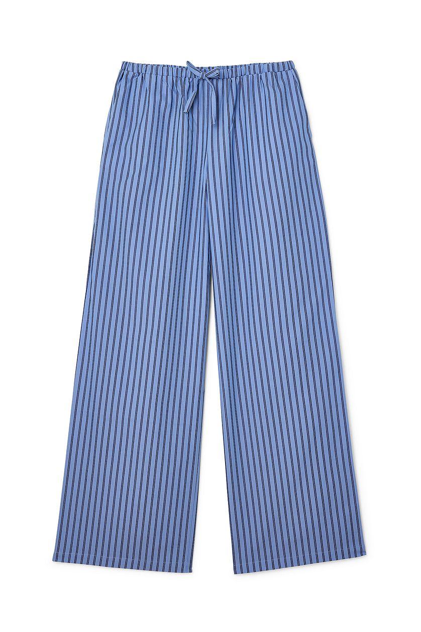 Striped Elastic Mid Waist Trousers Product Image