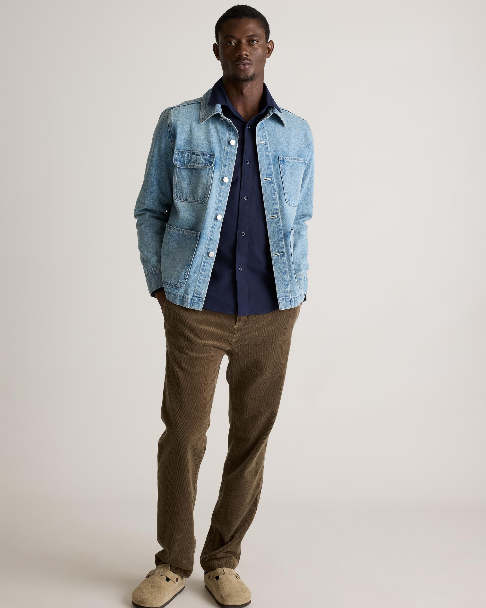 Quince | Men's Stretch Textured Twill Shirt Organic Cotton Product Image