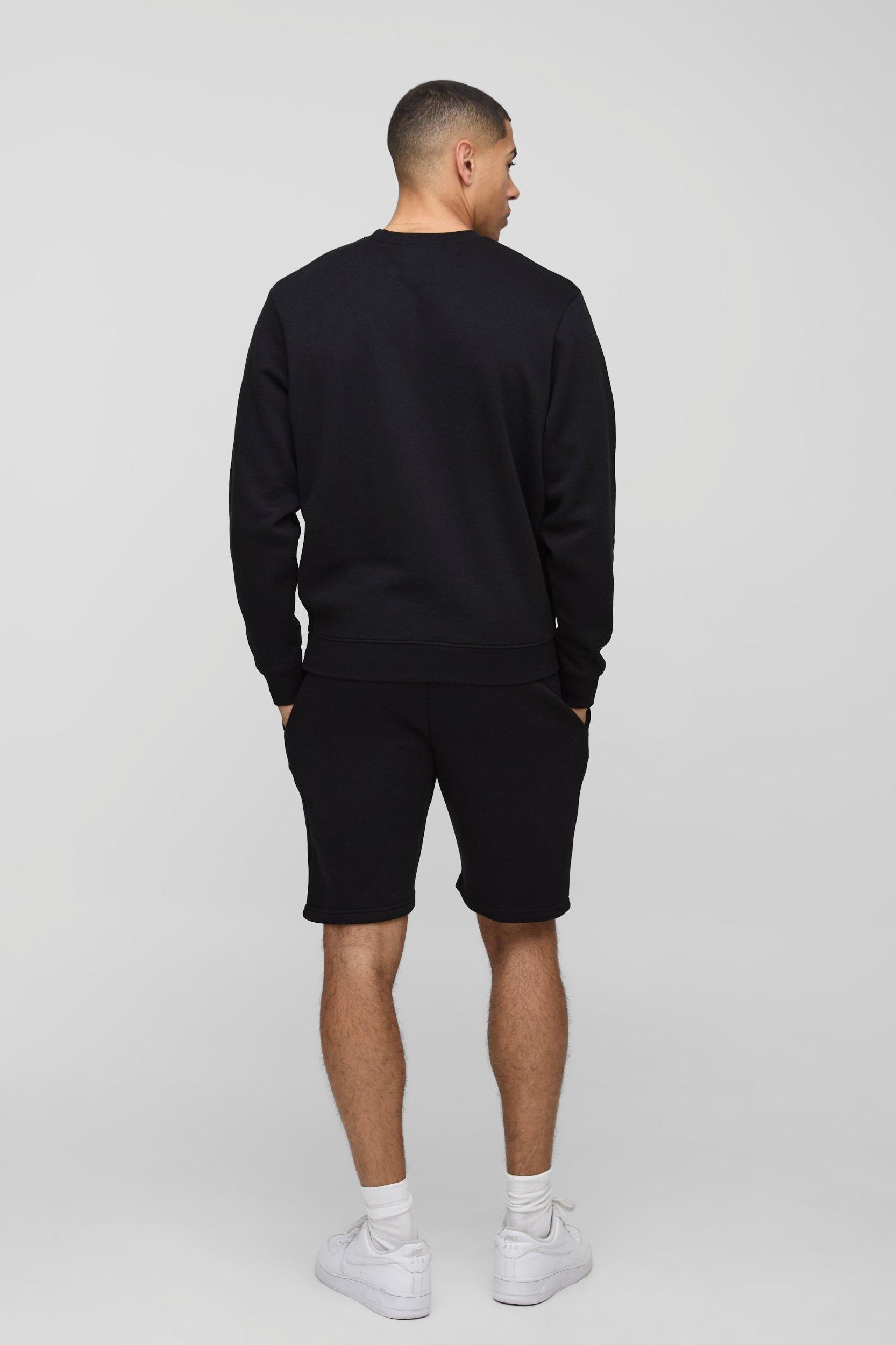 Slim Fit Homme Sweatshirt Short Tracksuit | boohooMAN USA Product Image