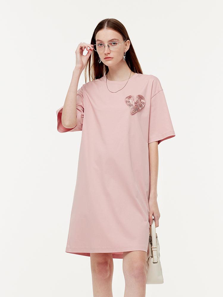 100% Cotton 3D Heart Women Oversized T-Shirt Product Image