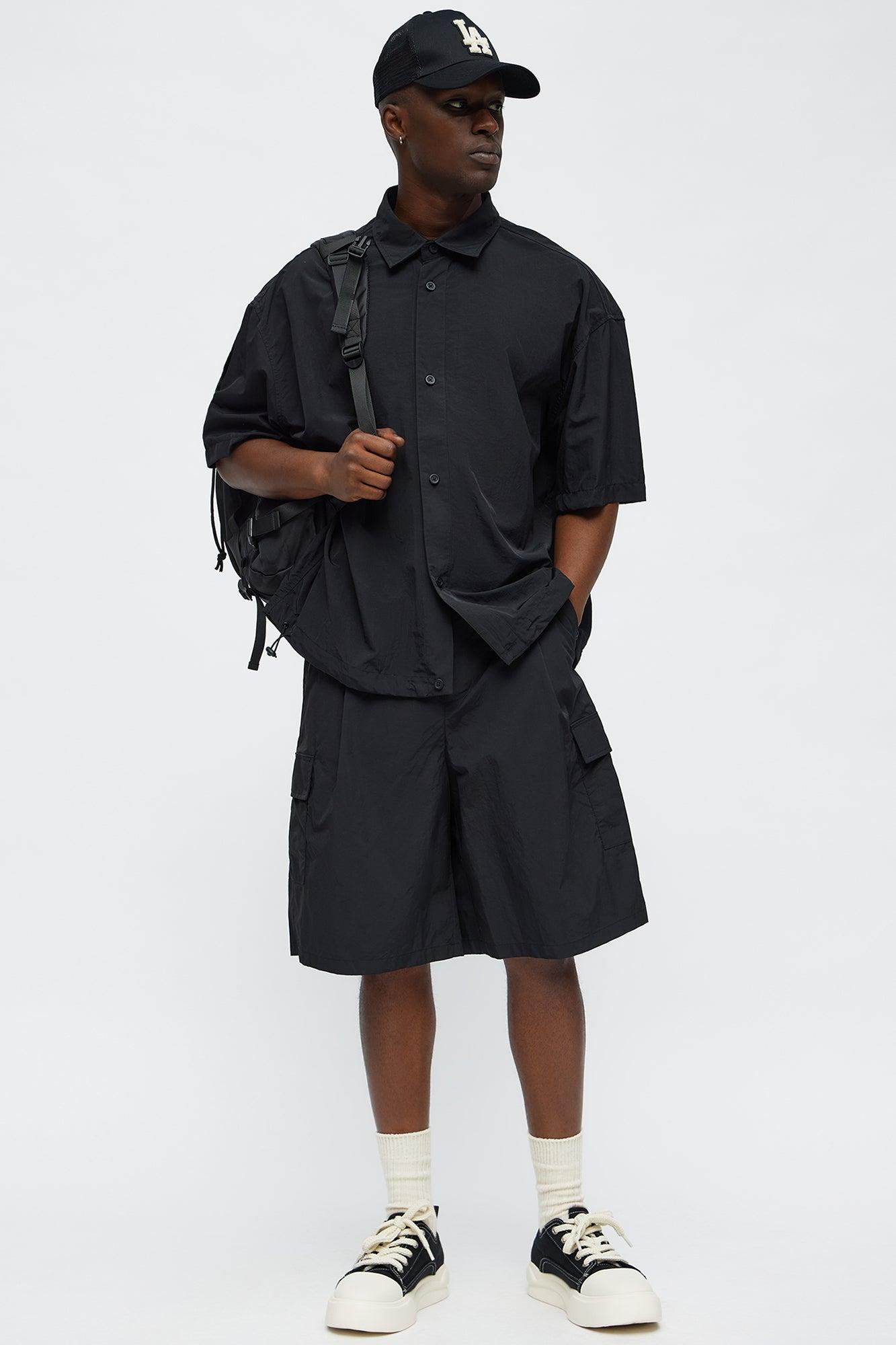 Super Baggy Philip Nylon Short - Black Male Product Image