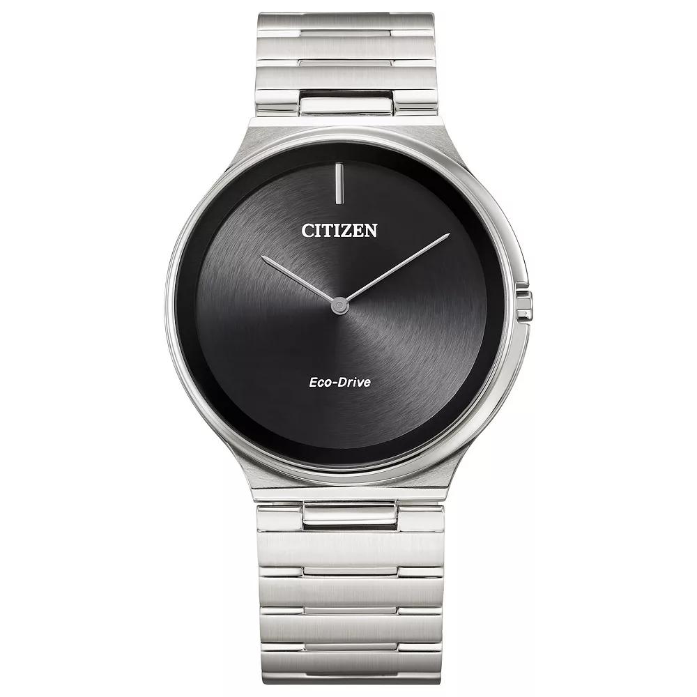 Citizen Eco-Drive Men's Stiletto Silver-Tone Stainless Steel Bracelet Watch - AR3110-52E, Size: Large Product Image