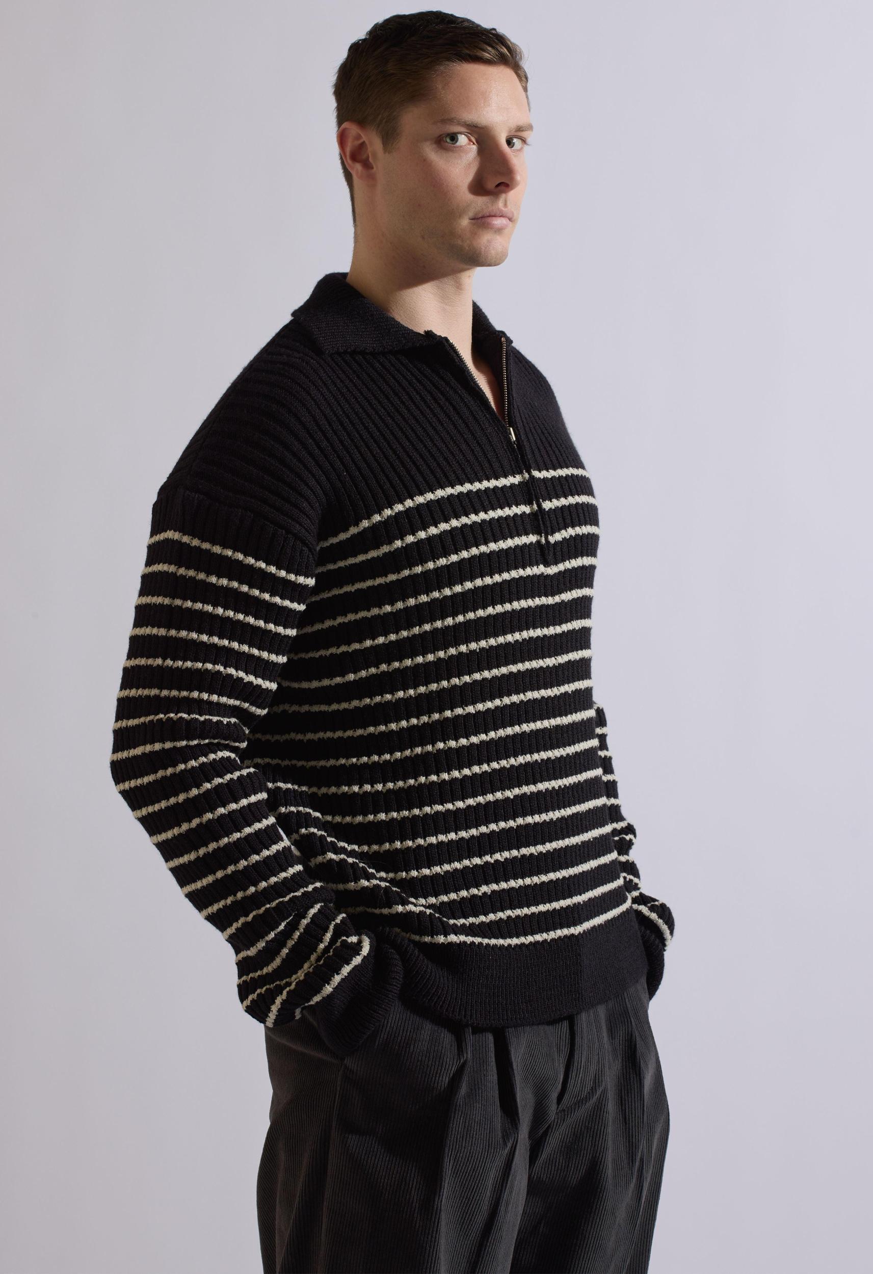 Hudson Half-zip Sweater in Black Product Image