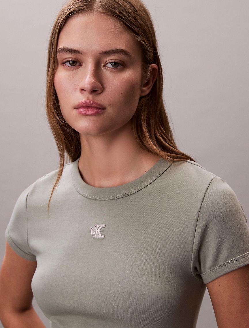 Cotton Contour Rib Monogram Mini Dress Product Image