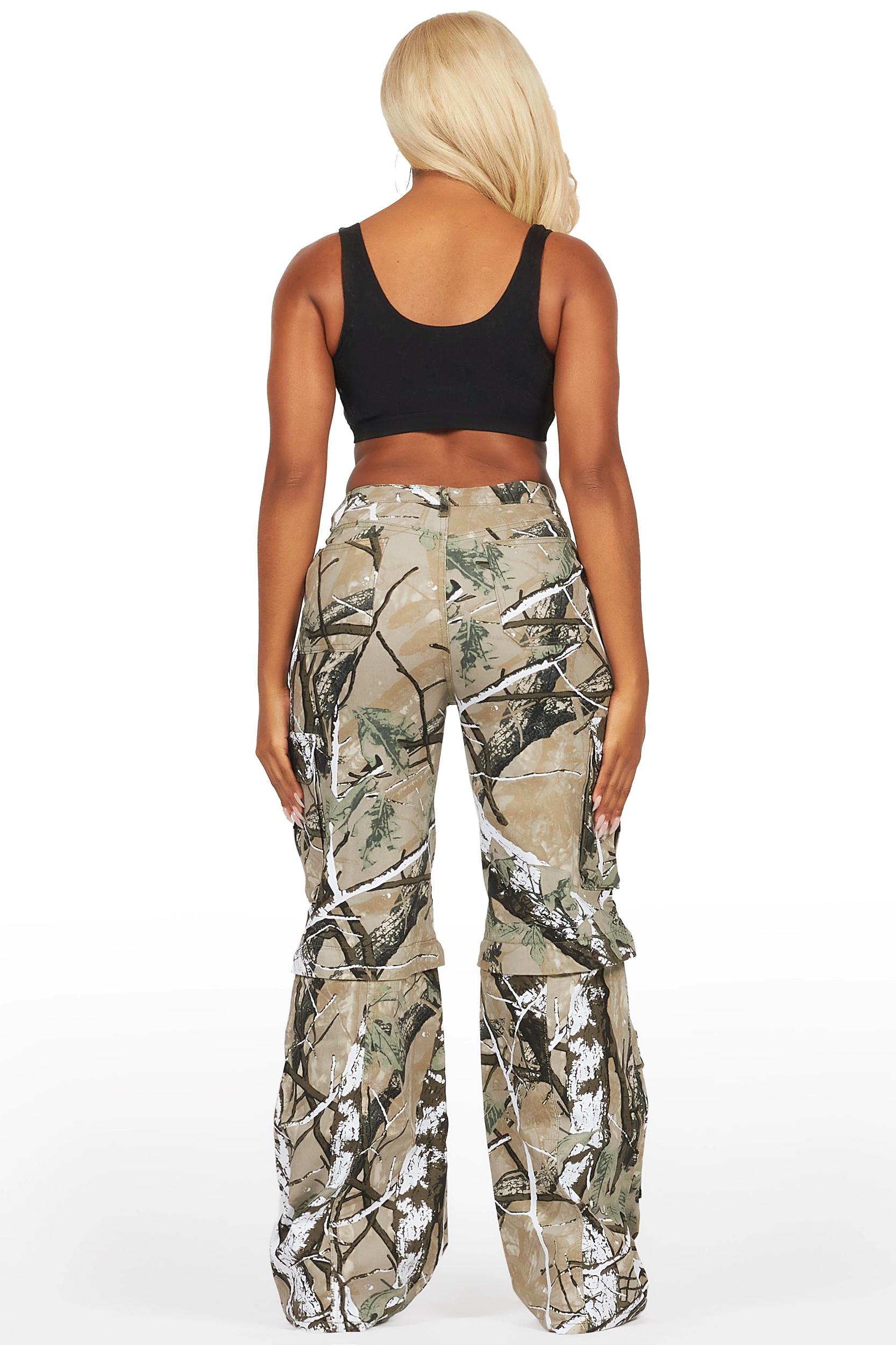 Precious Tree Camo Baggy Stacked Jean Female Product Image