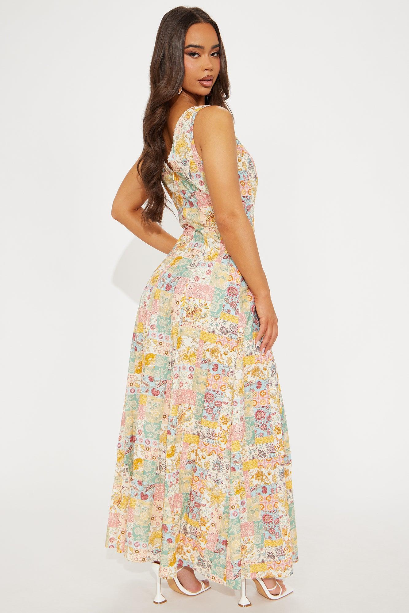 Sarah V-Neck Maxi Dress - Multi Color Product Image