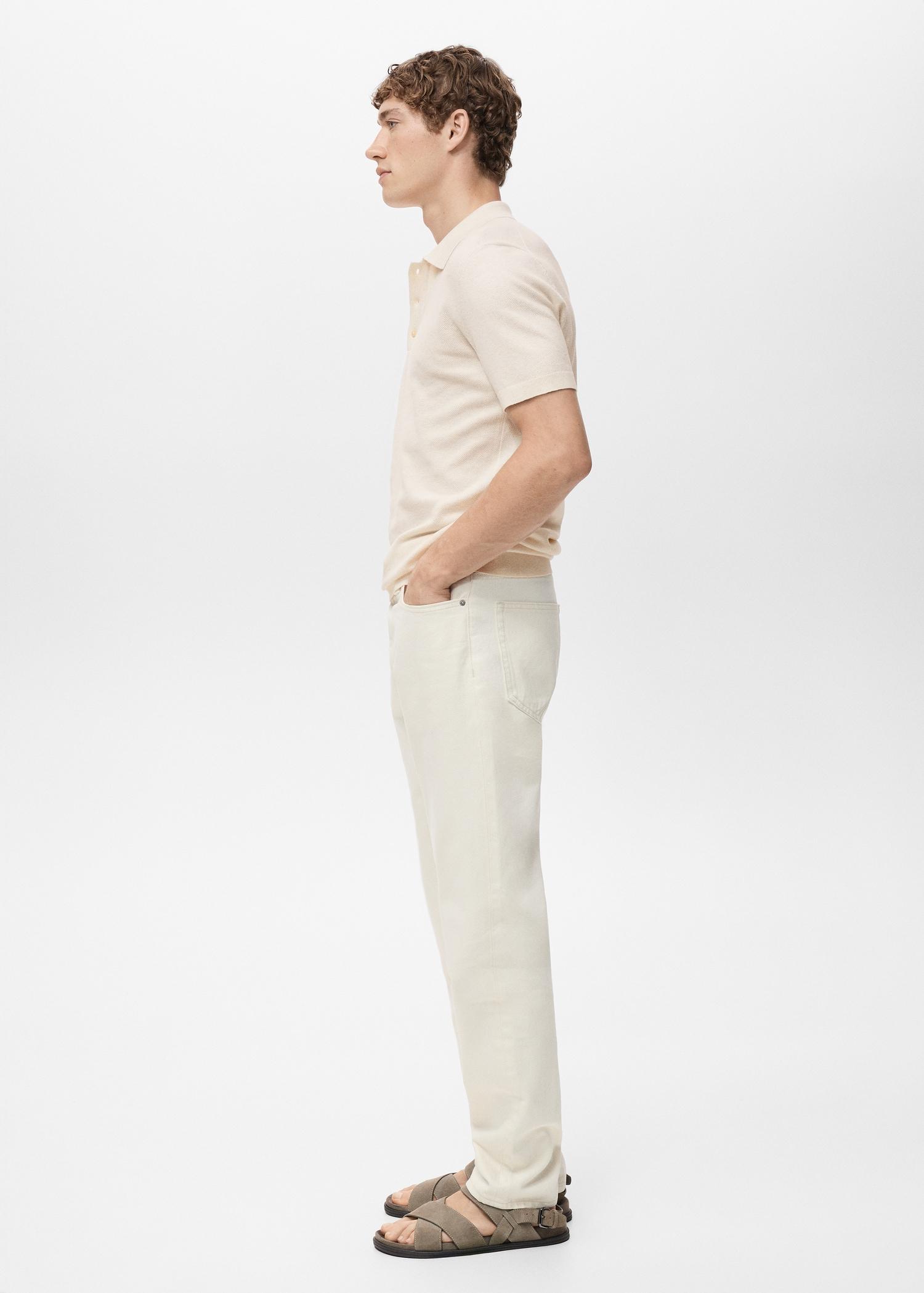 Fine-knit cotton polo shirt - Men | MANGO USA Product Image