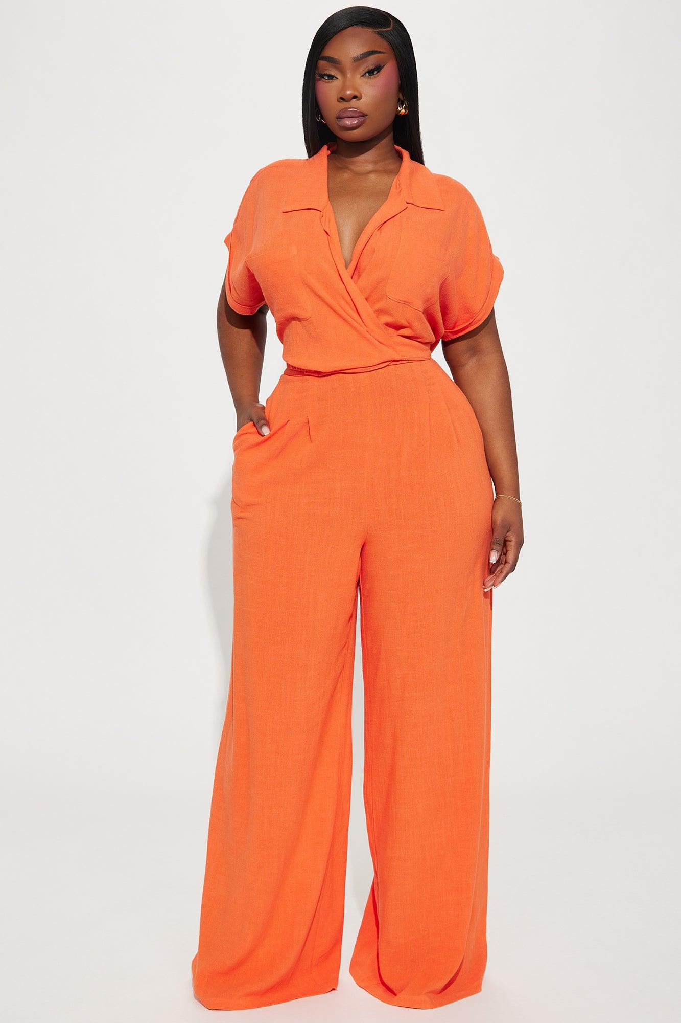 Andrea Linen Pant Set - Orange Product Image