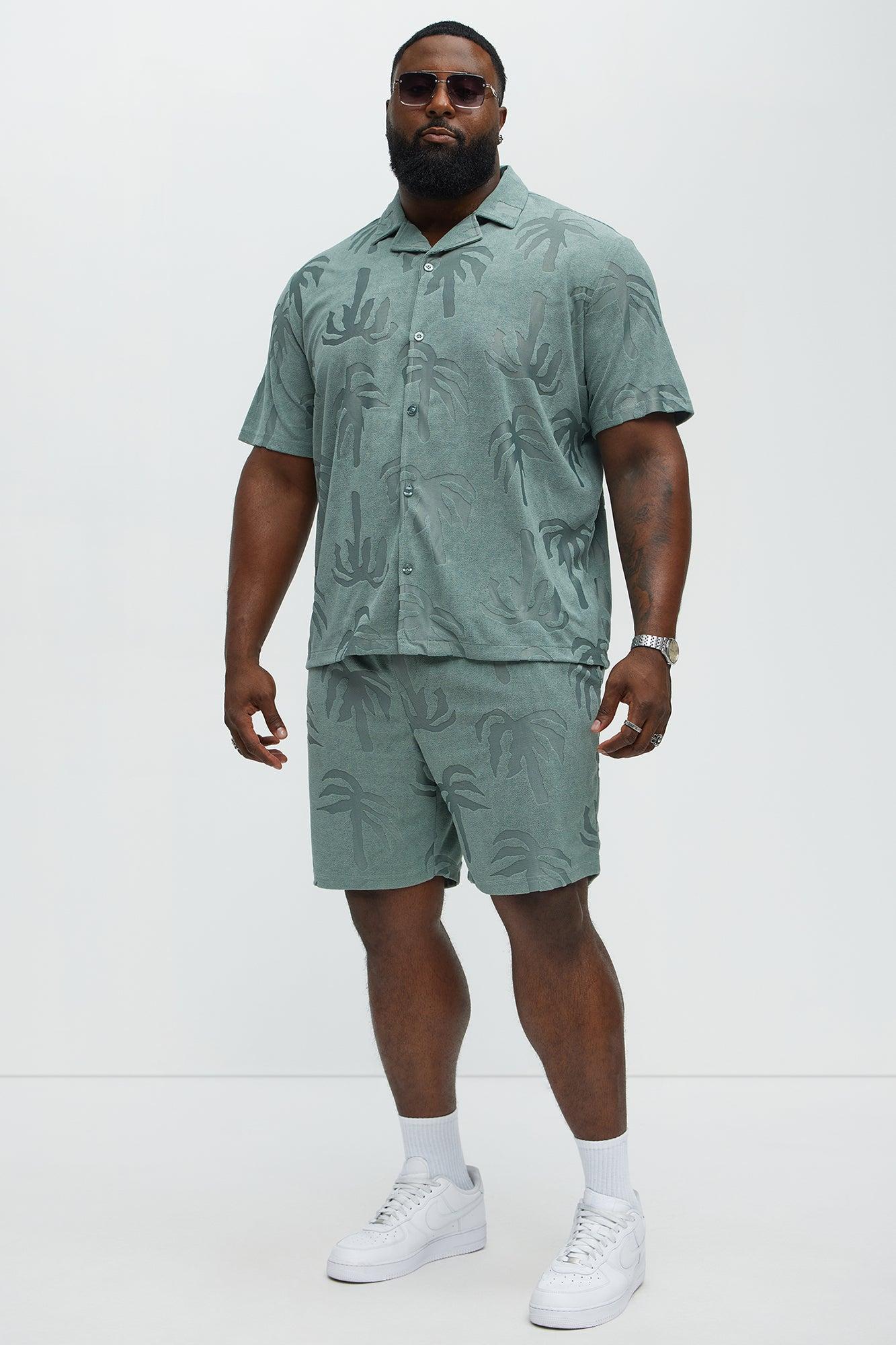 Tropical Trees Relaxed Shorts - Sage Product Image