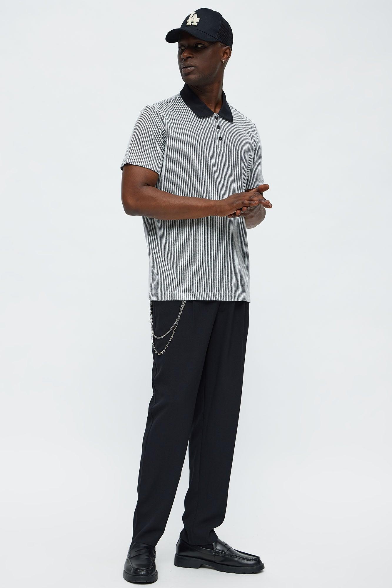 Success Magnet Knitted Polo - Black/White Product Image