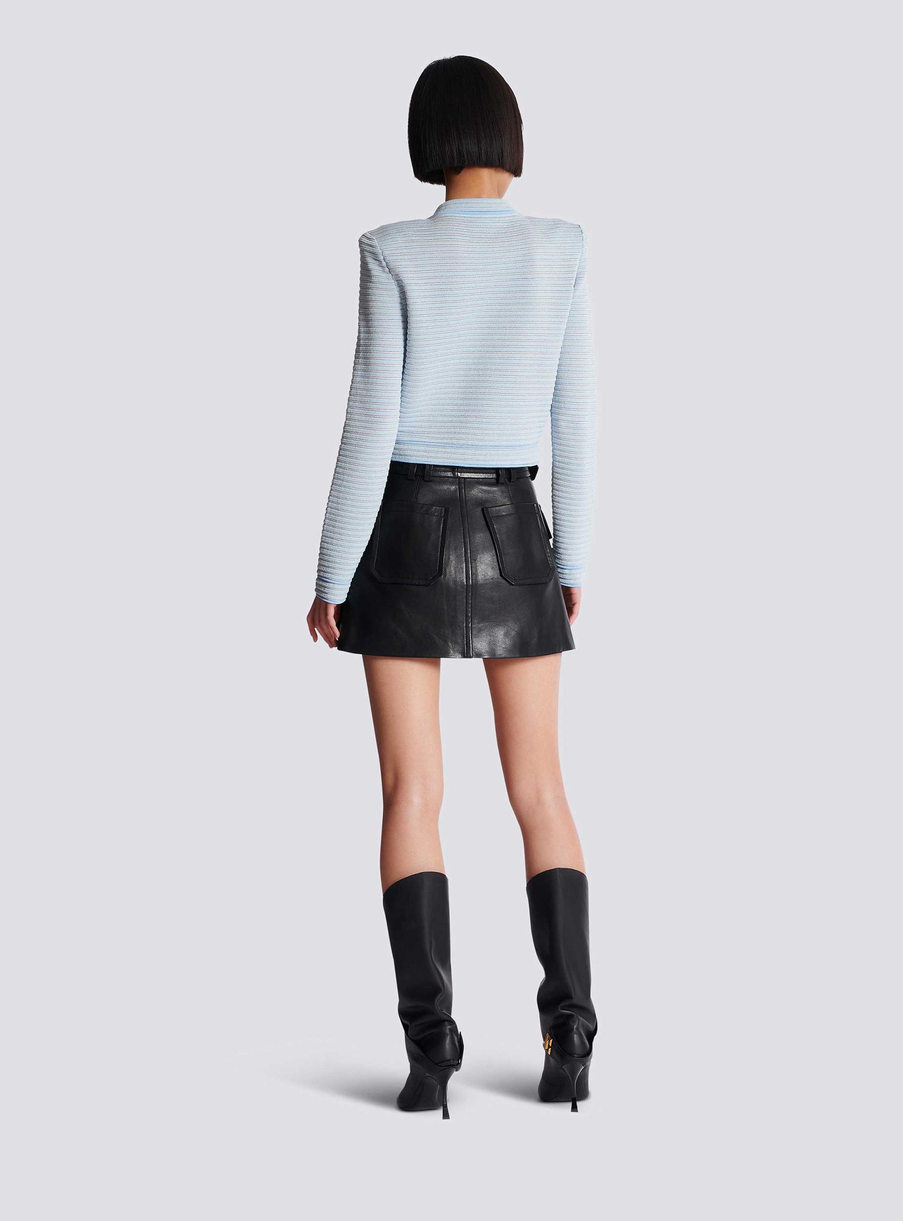 Long-sleeved textured knit cardigan Product Image