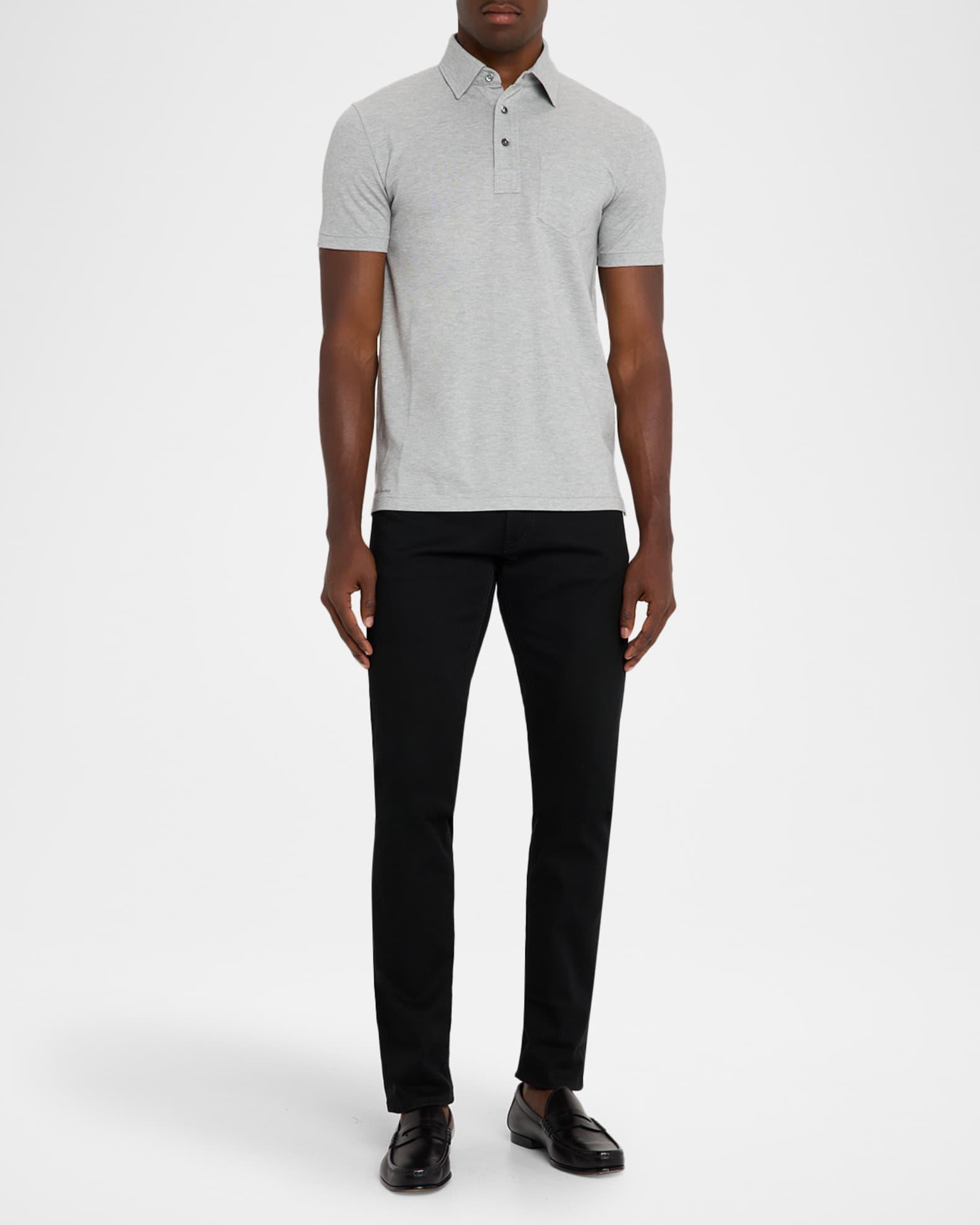 Men's Cotton and Cashmere Pique Pocket Polo Shirt Product Image