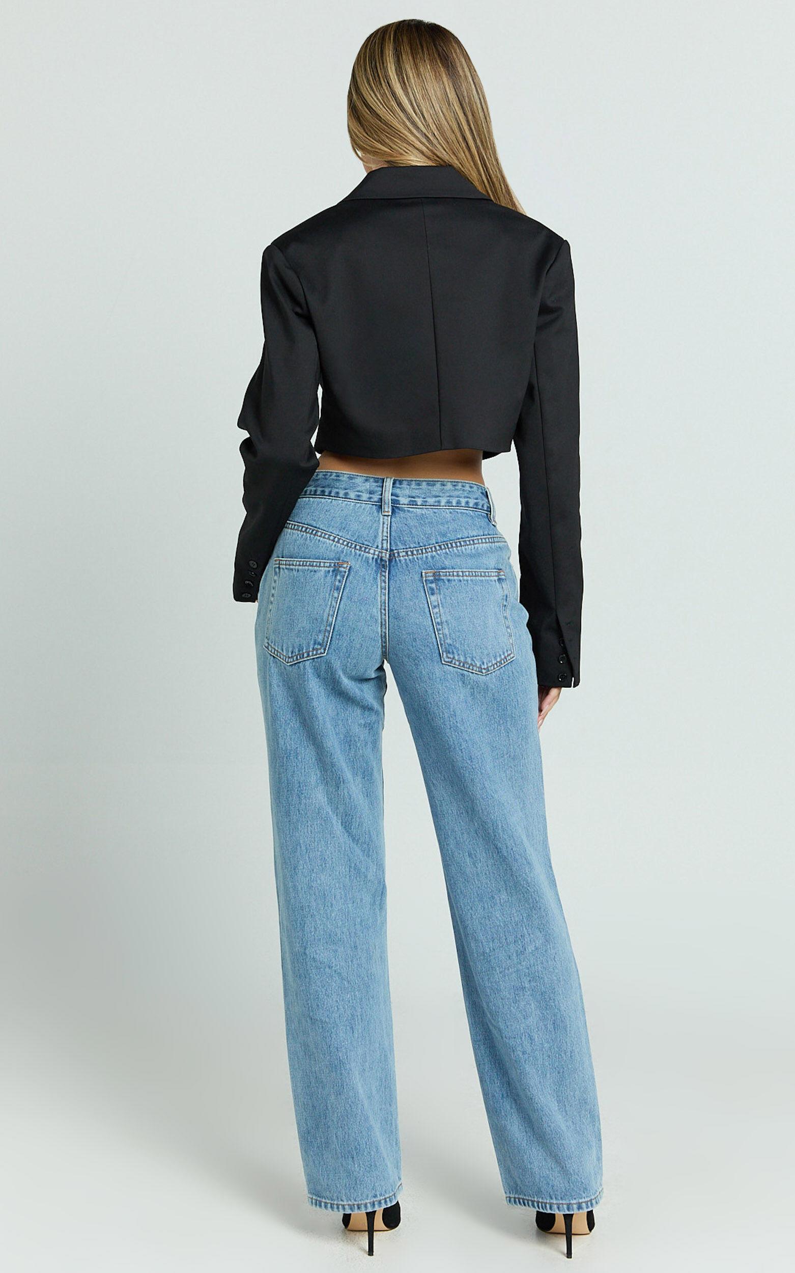 Darcie Jeans - Baggy Recycled Denim Jeans in Mid Blue Wash Product Image