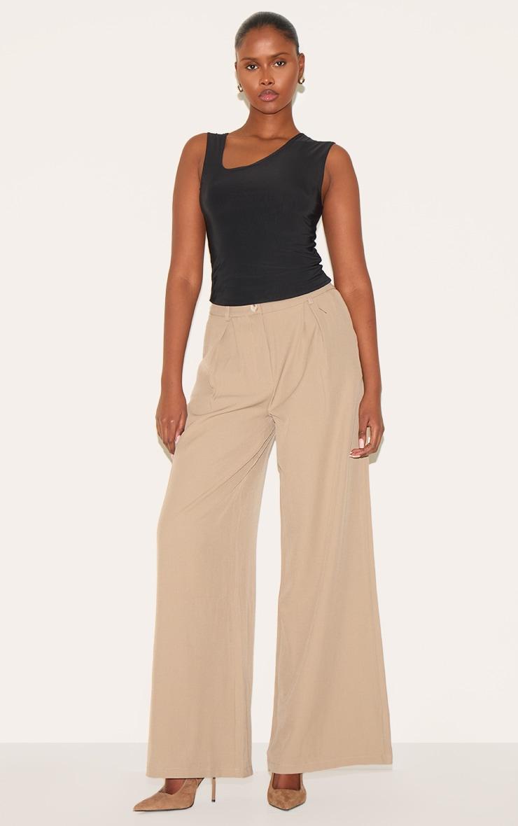 Black Slinky Asymmetric Detail Longline Vest Top Product Image