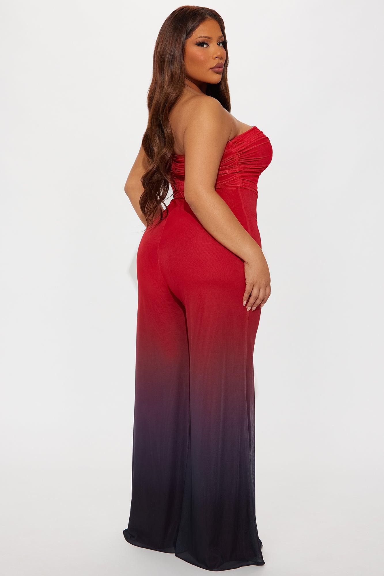 Sipping Mai Tais Mesh Jumpsuit - Red/combo Female Product Image