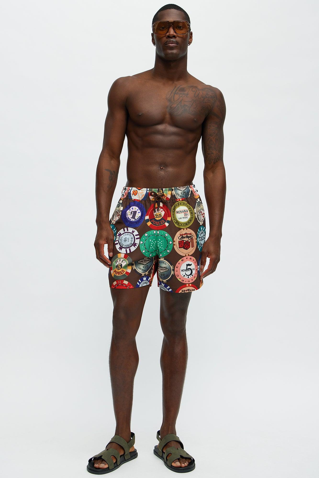 Lucky Hand Swim Mid Trunk - Multi Color Male Product Image