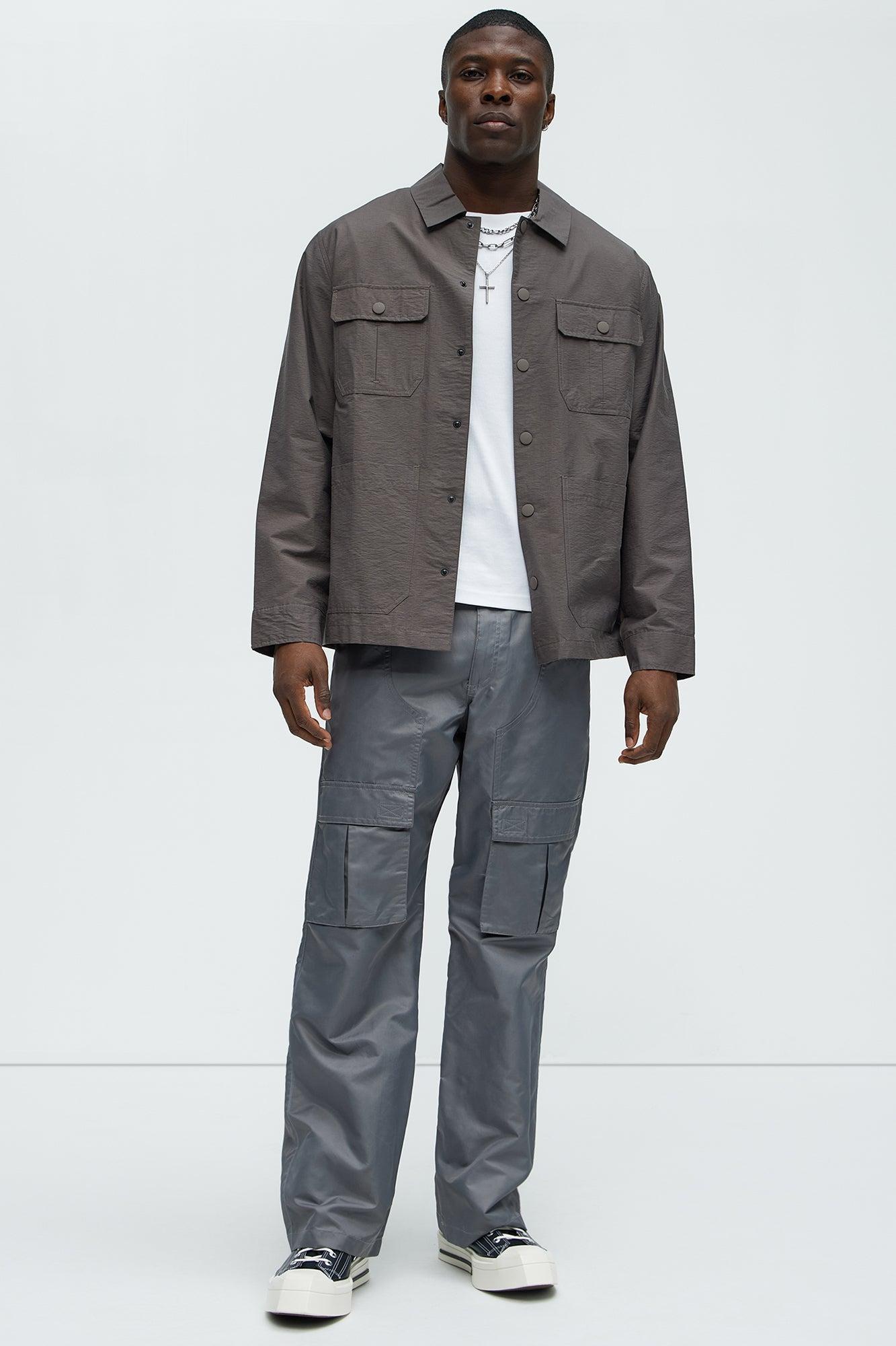 Panel Pocket Relaxed Tech Cargo Pant - Grey Product Image