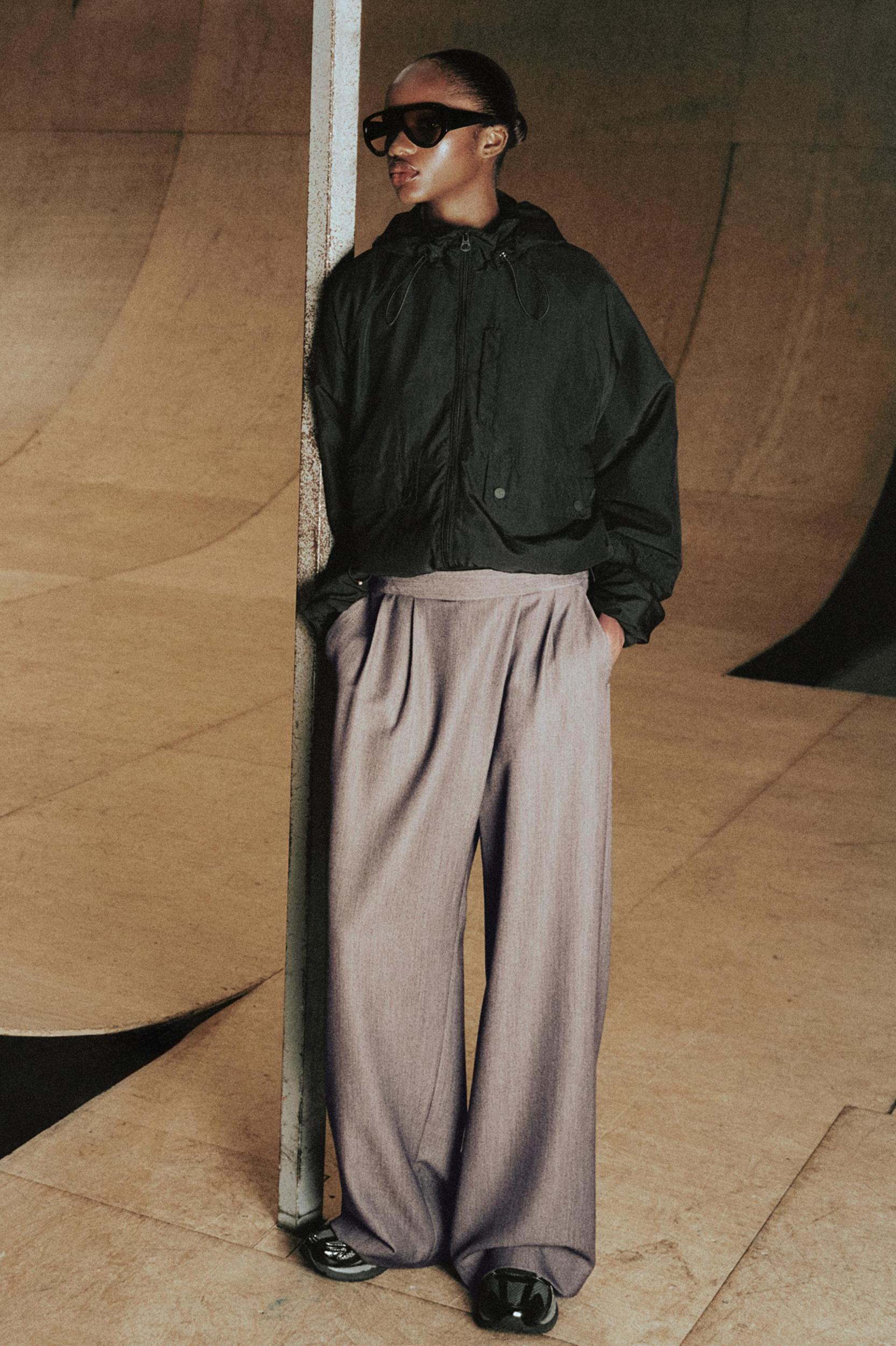 Wrap-waist smart trousers Product Image