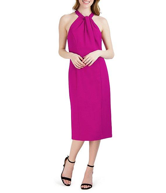 Julia Jordan Twist Halter Neck Sleeveless Stretch Crepe Sheath Dress Product Image