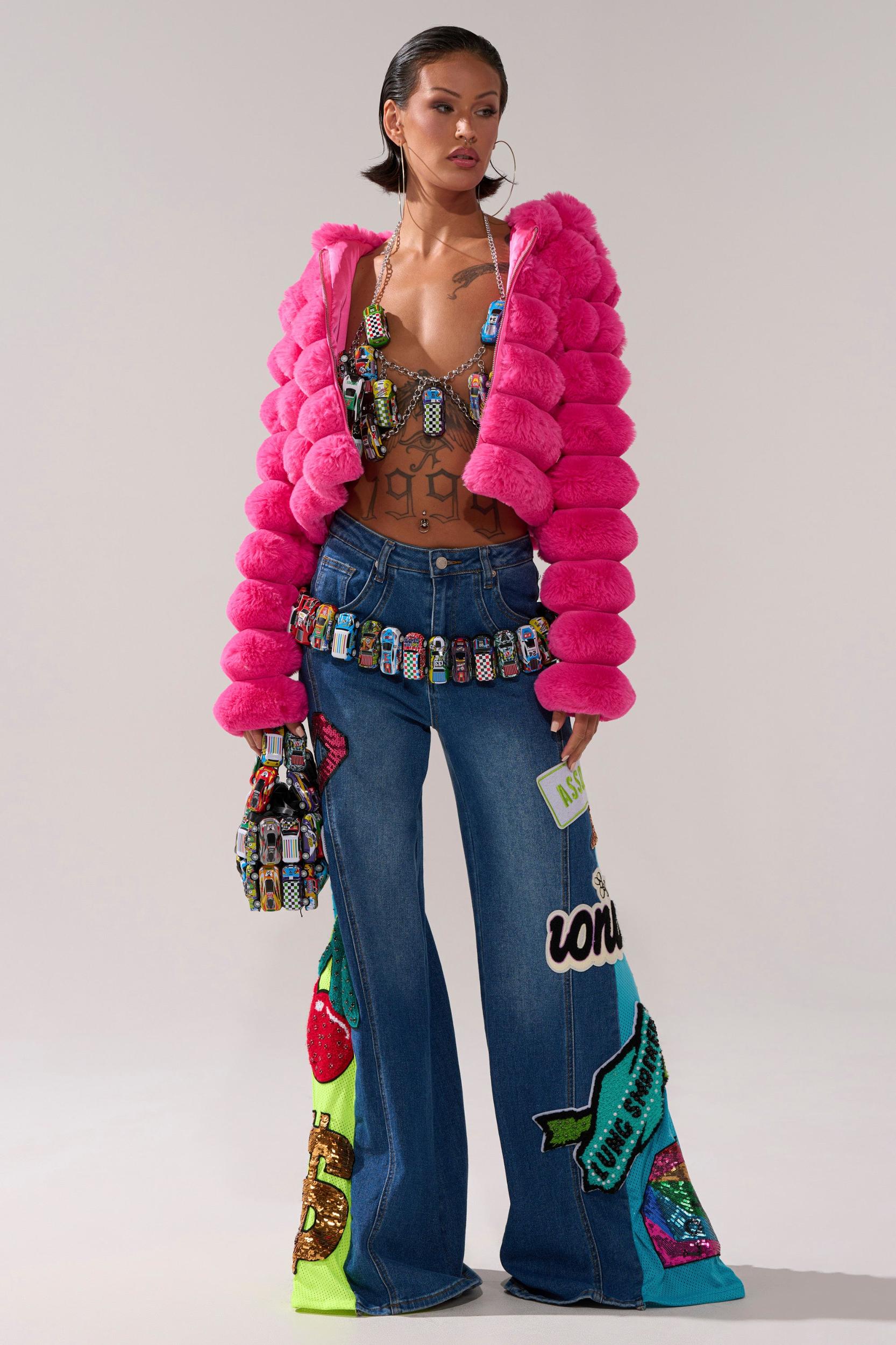 POPCORN FAUX FUR IN PINK Product Image