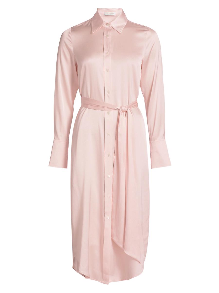 Womens Victoria Stretch Silk Tie-Waist Shirtdress Product Image