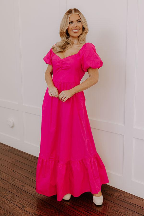 Sweet Serendipity Maxi Dress in Hot Pink Product Image