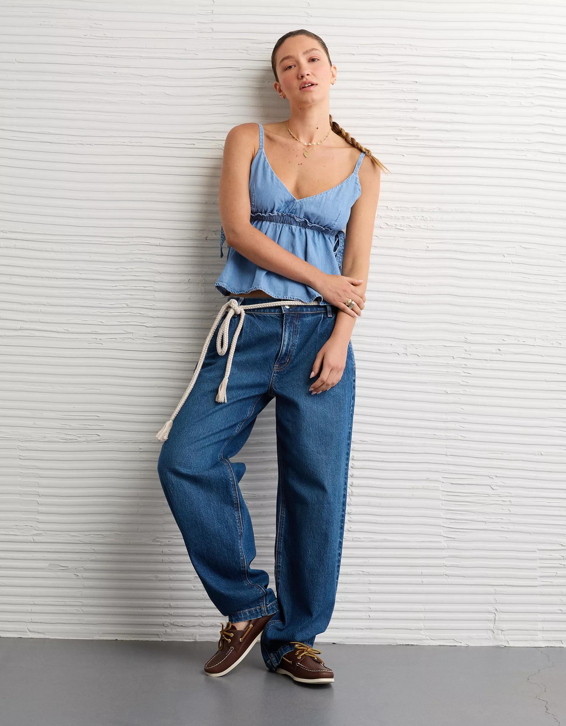 AE Denim Babydoll Tank Top Product Image