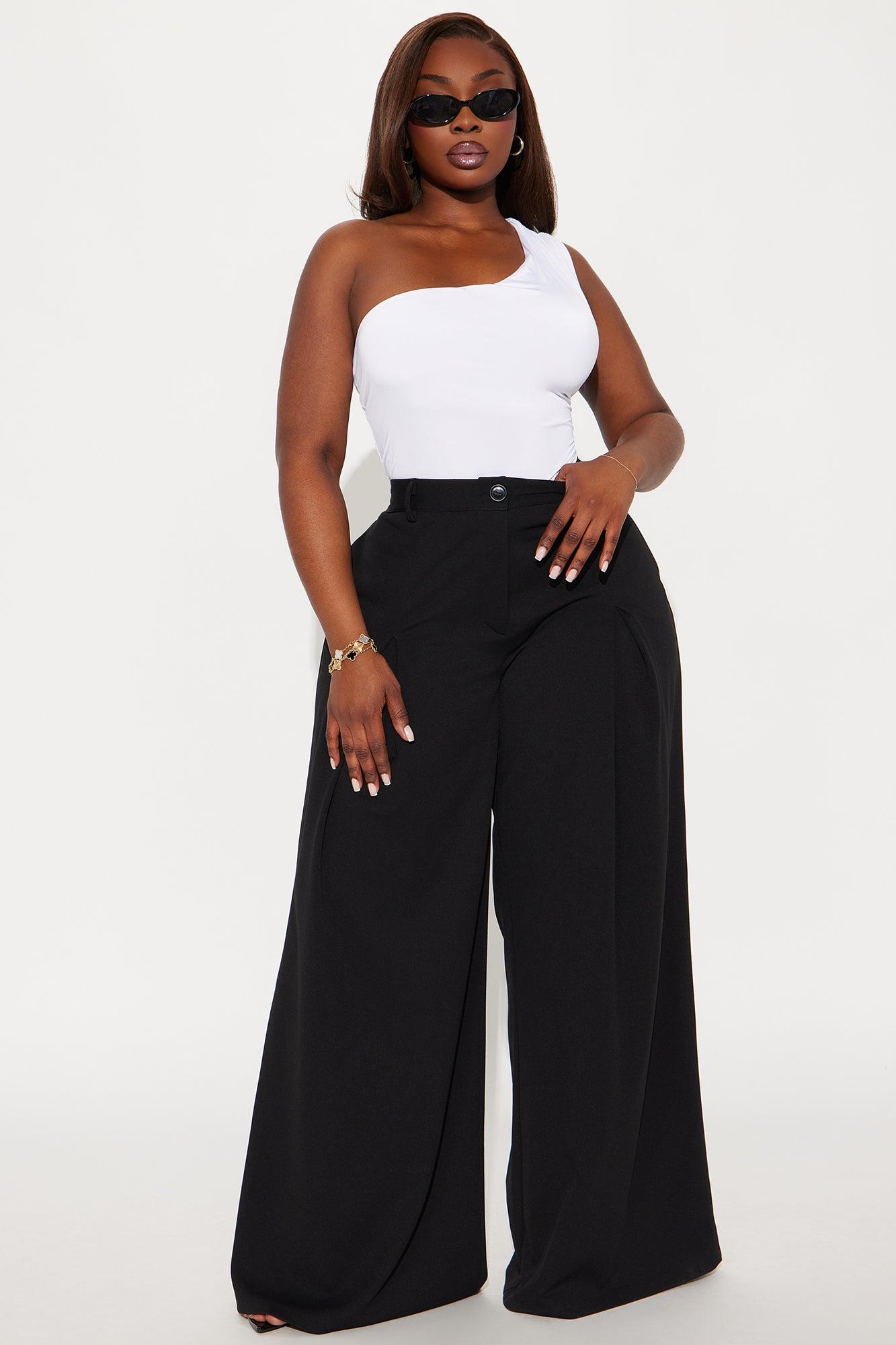 Jamie Wide Leg Trouser Pant - Black Product Image
