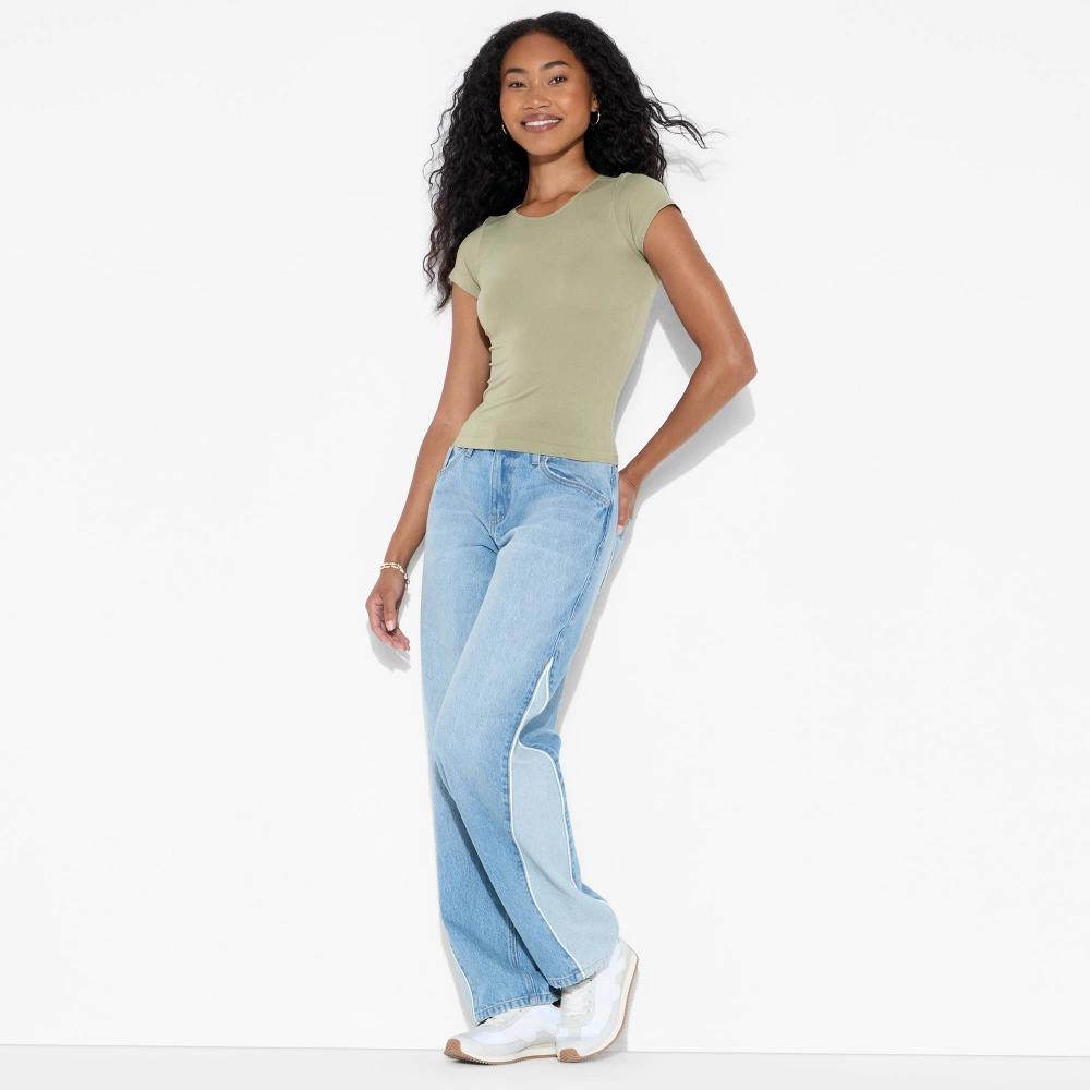 Women's Short Sleeve Jersey Seamless T-Shirt - Wild Fable™ Beige 2X Product Image