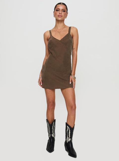 Laurette Mini Dress Brown Product Image
