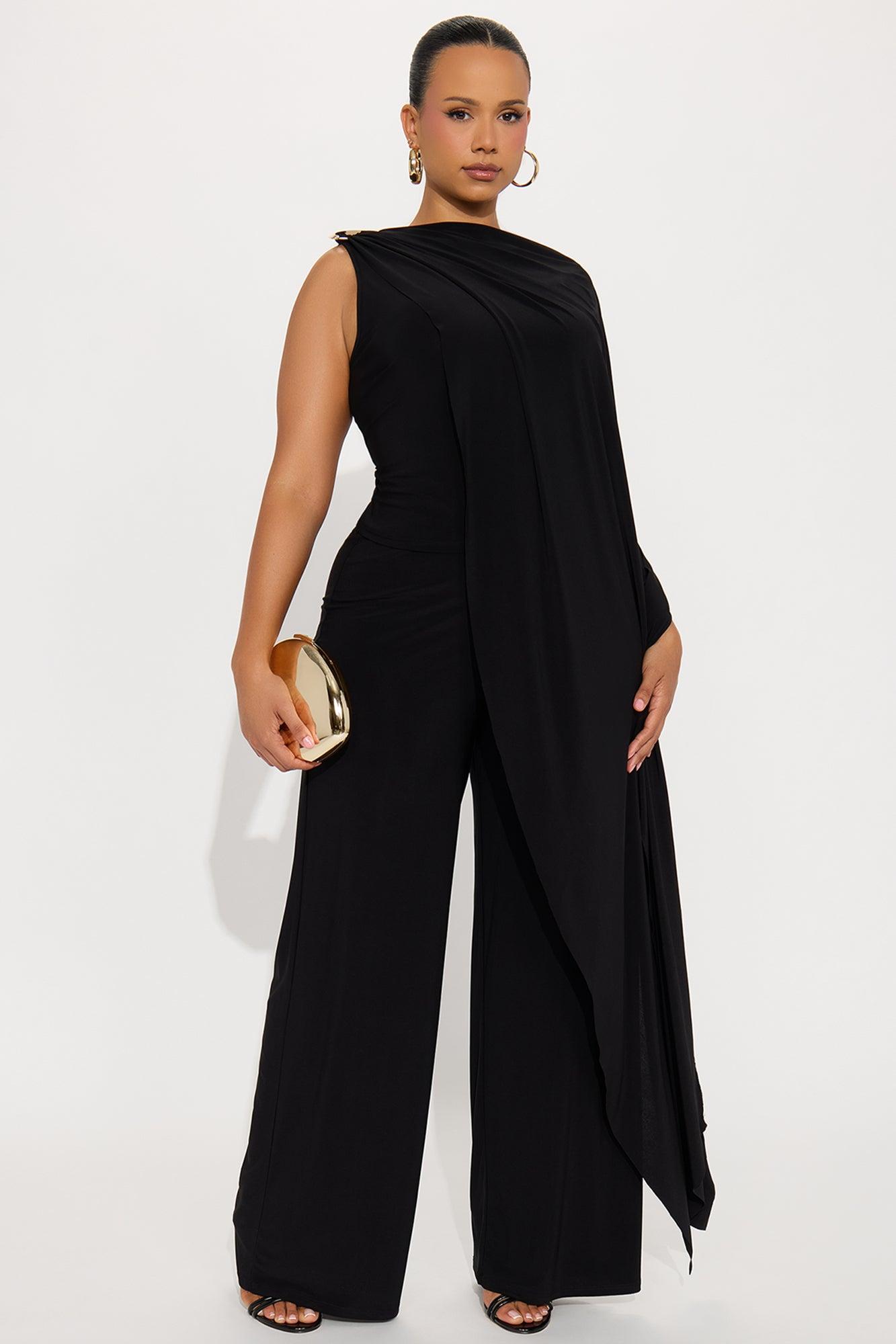 Felicity Draped Pant Set - Black Female Product Image