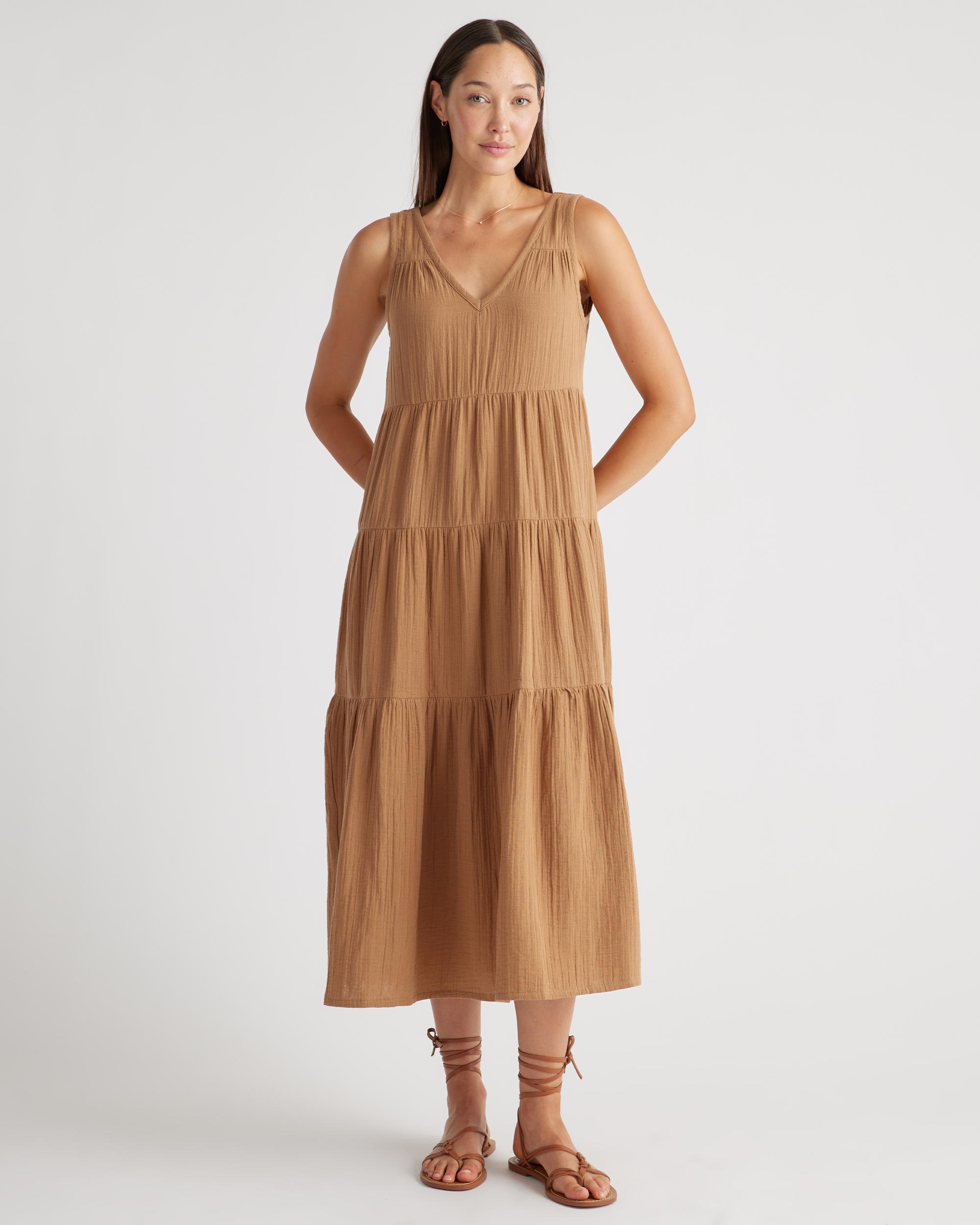 Quince | Women's Gauze Tiered Maxi Dress Organic Cotton Product Image