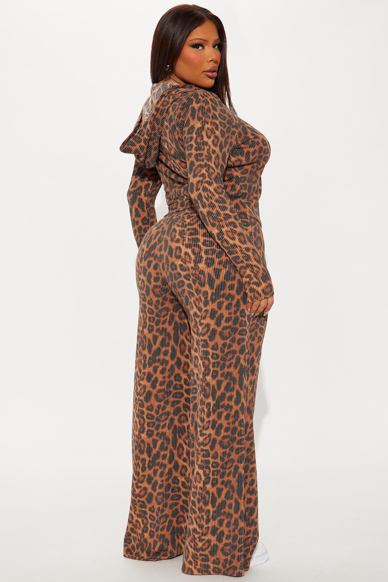 Lizzy Leopard Pant Set - Brown/combo Product Image