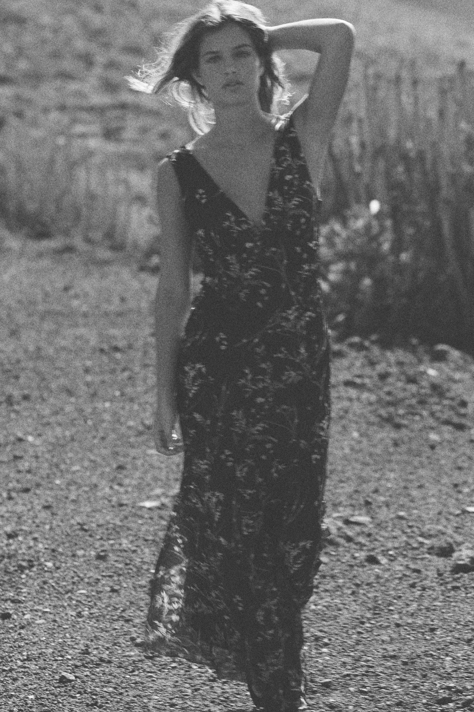 LONG FLORAL TULLE DRESS Product Image