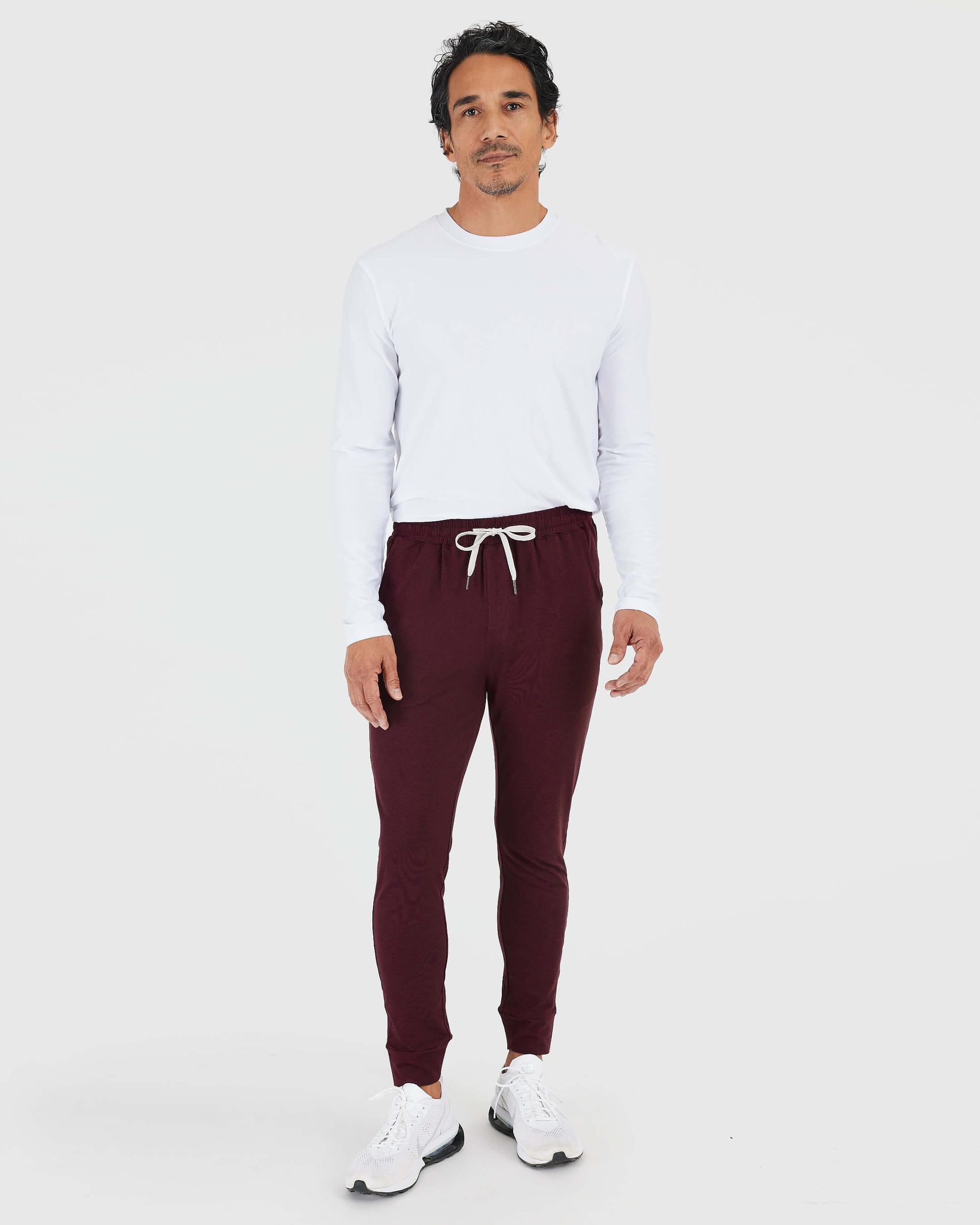 Dark Heather Burgundy Active Joggers Product Image