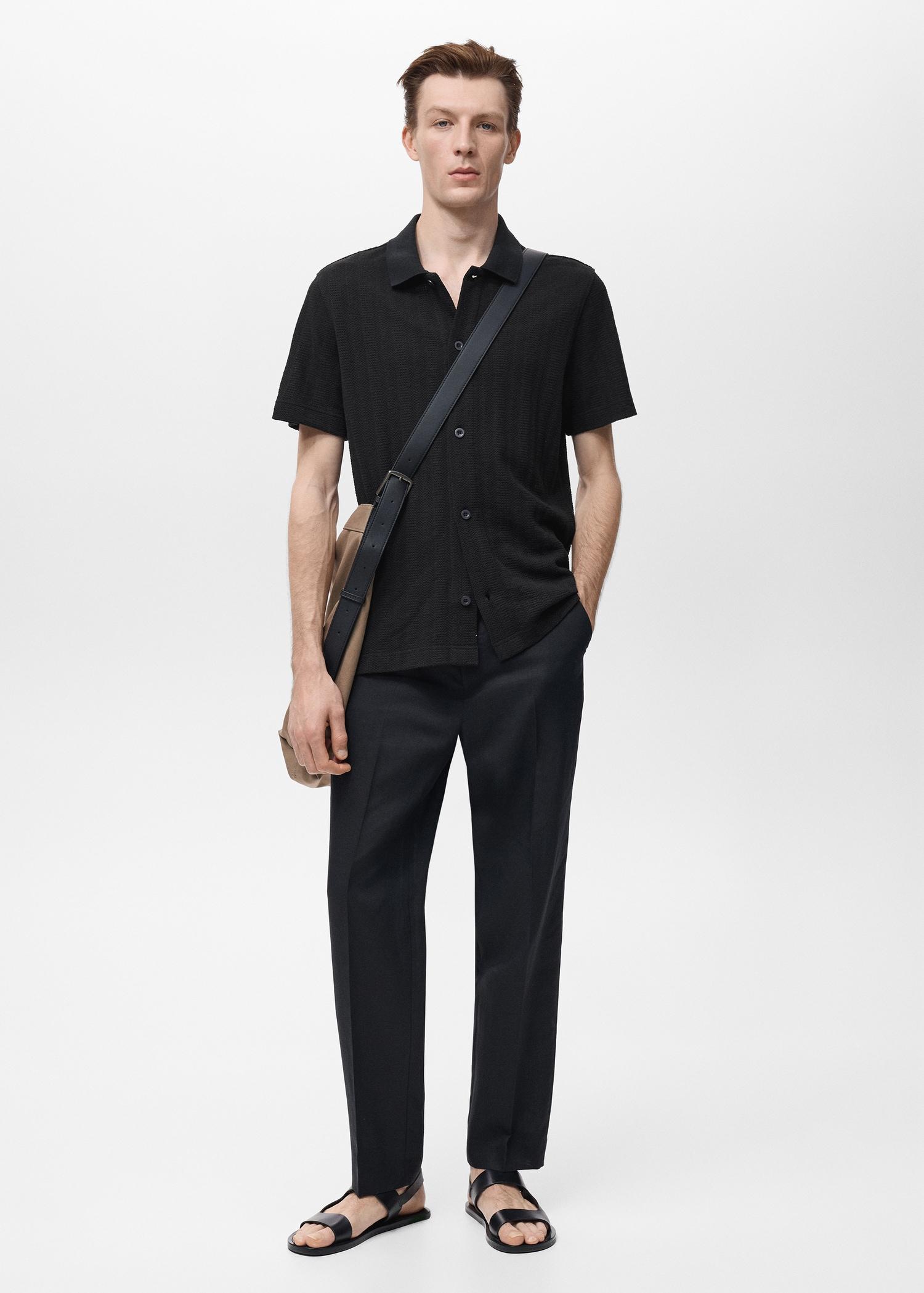 Structured knitted shirt - Men | MANGO USA Product Image