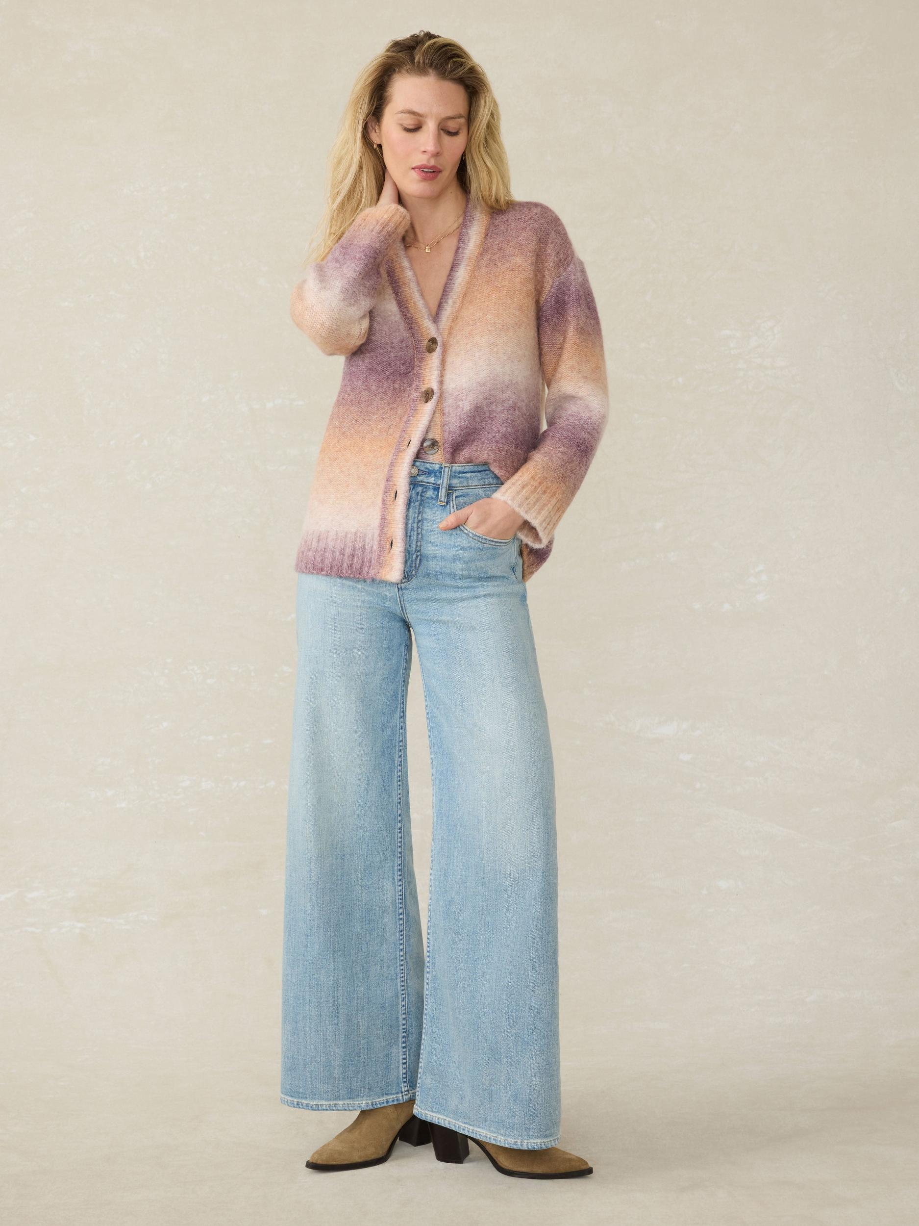 Seaside Spacedye Cardigan - Amethyst Dusk Female Product Image