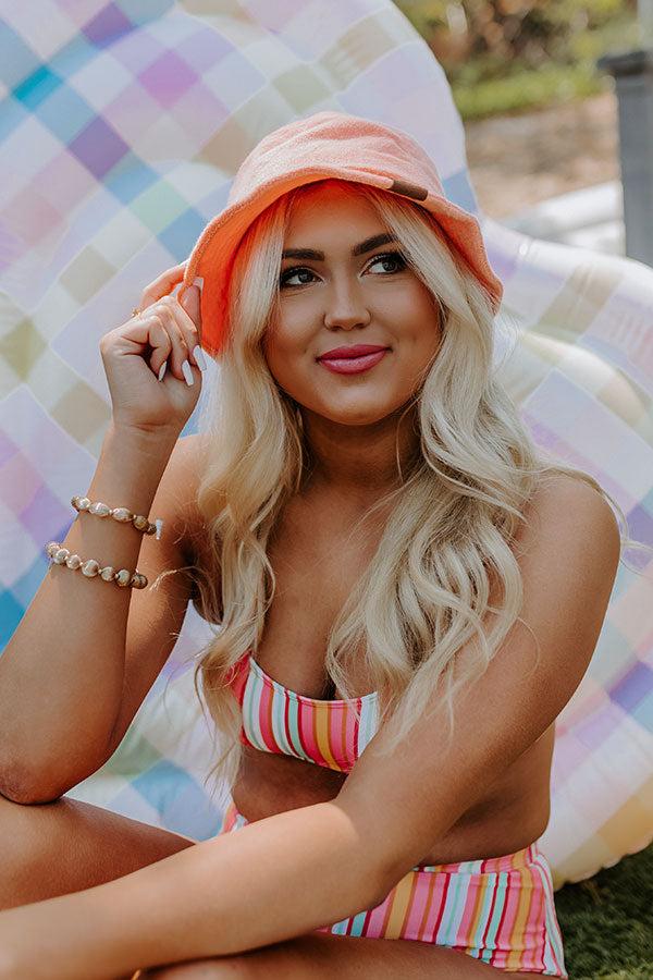 Hotter Than Ever Terry Cloth Bucket Hat In Orange Product Image