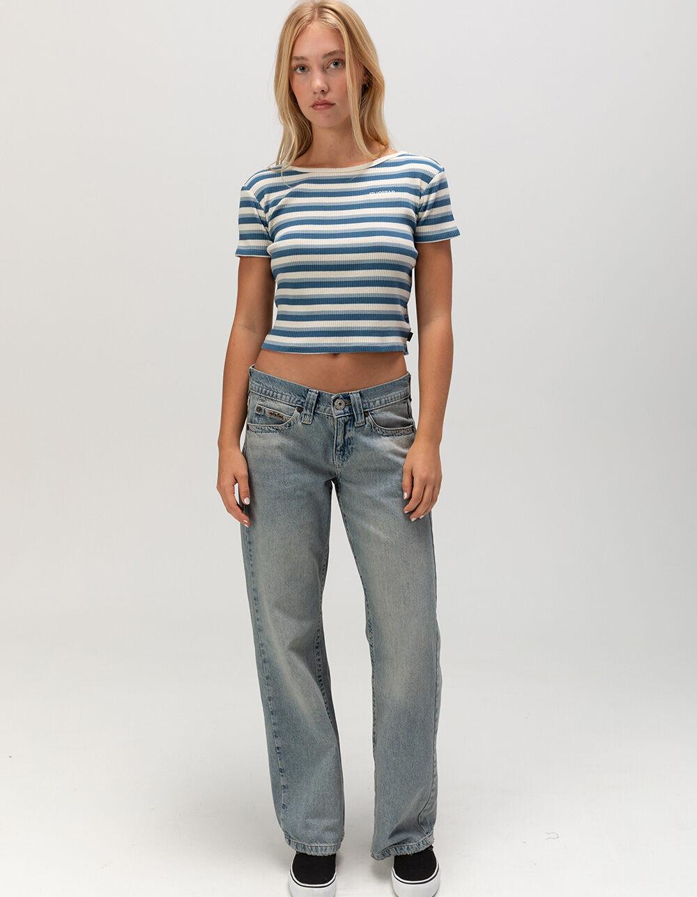 FIVESTAR GENERAL CO. Stripe Knit Womens Tee - BLUE COMBO Product Image